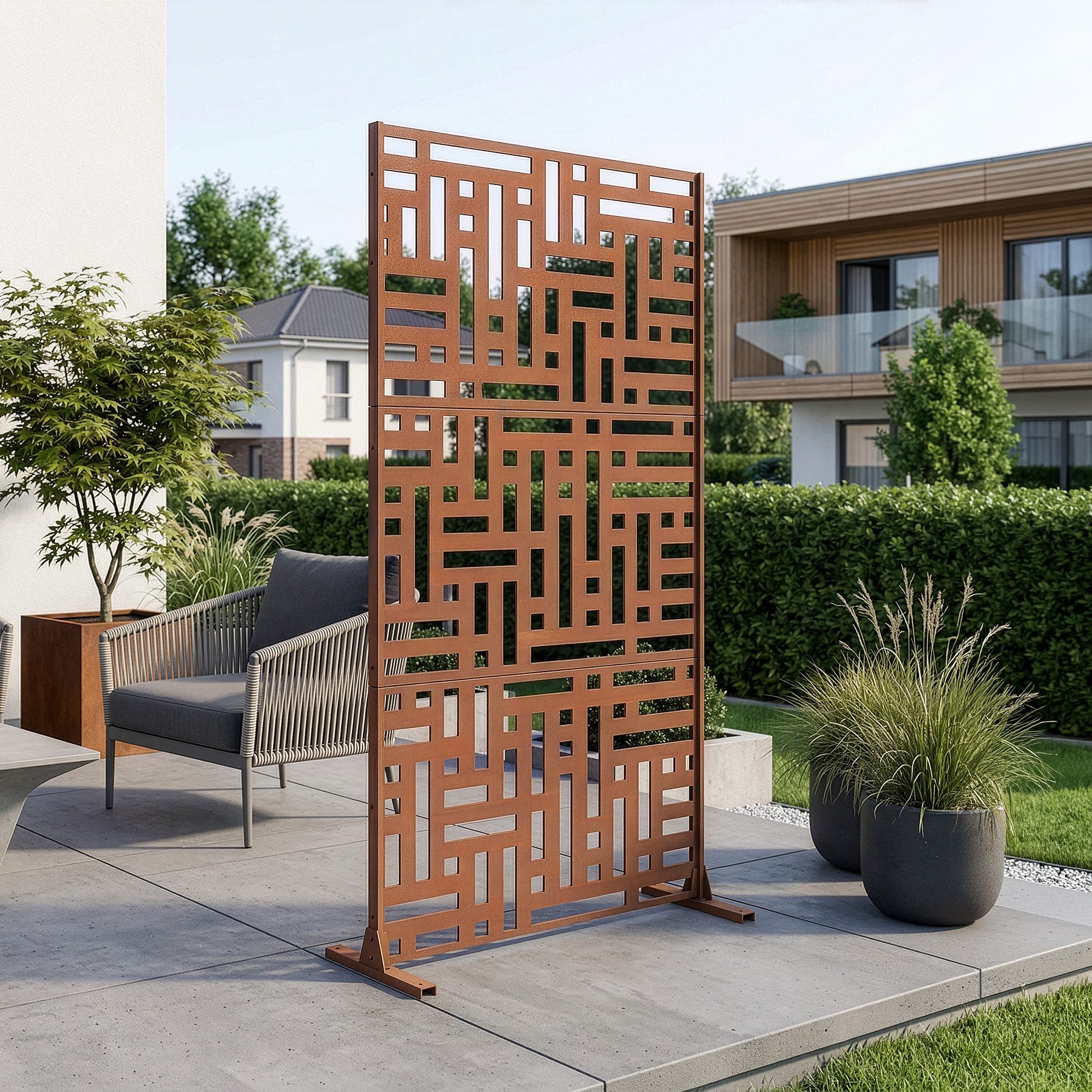 casa.pro Raumteiler, »Bernalda« Trennwand Stahl 180 x 90 cm Edelrost