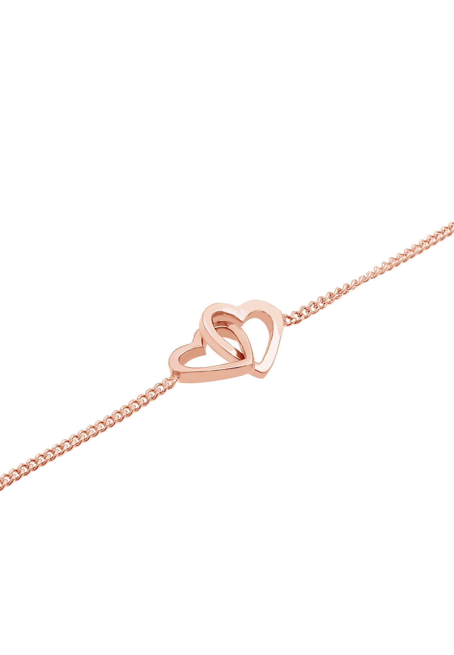 Herz Rosegold Silber, 925 Verschlungen Elli Love Herz Armband