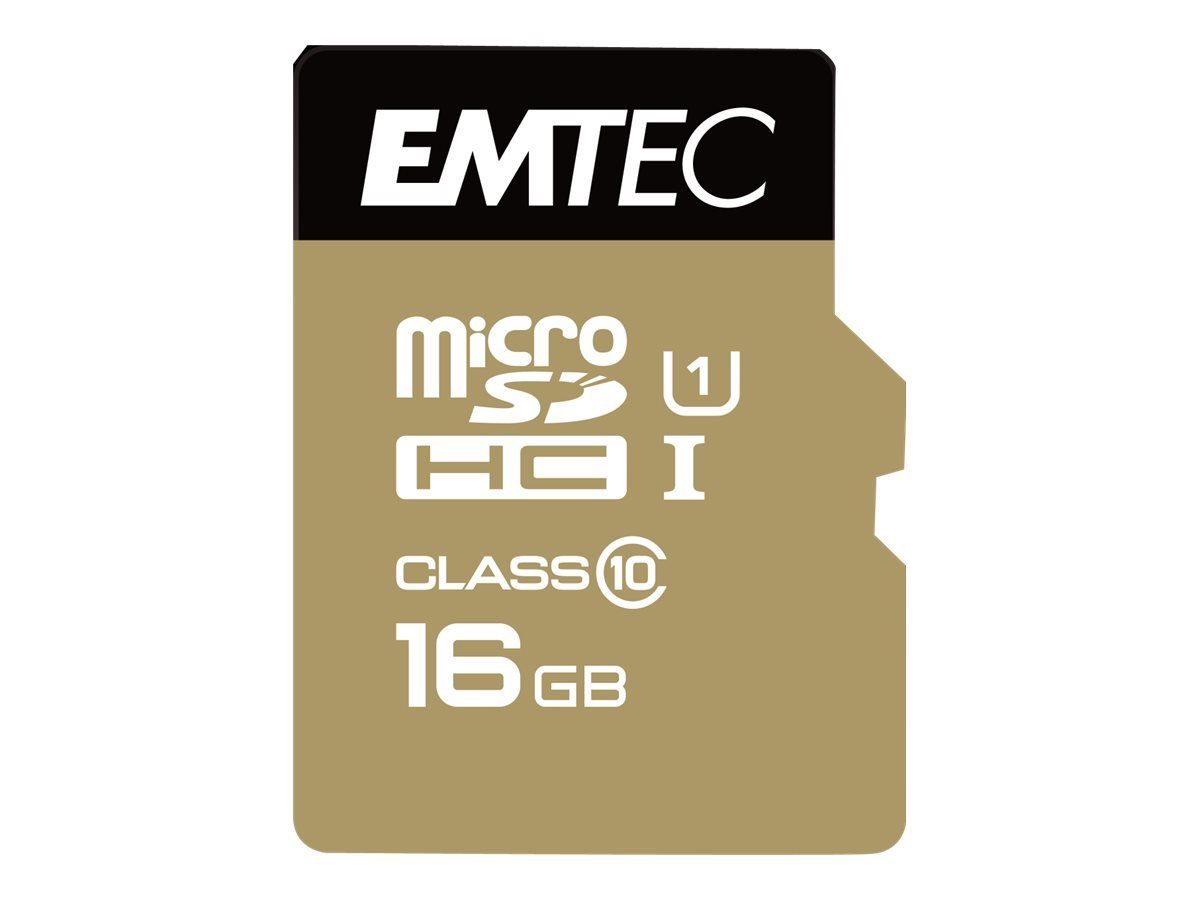 EMTEC EMTEC microSDHC 16GB Class10 Gold + Micro SD-Karte