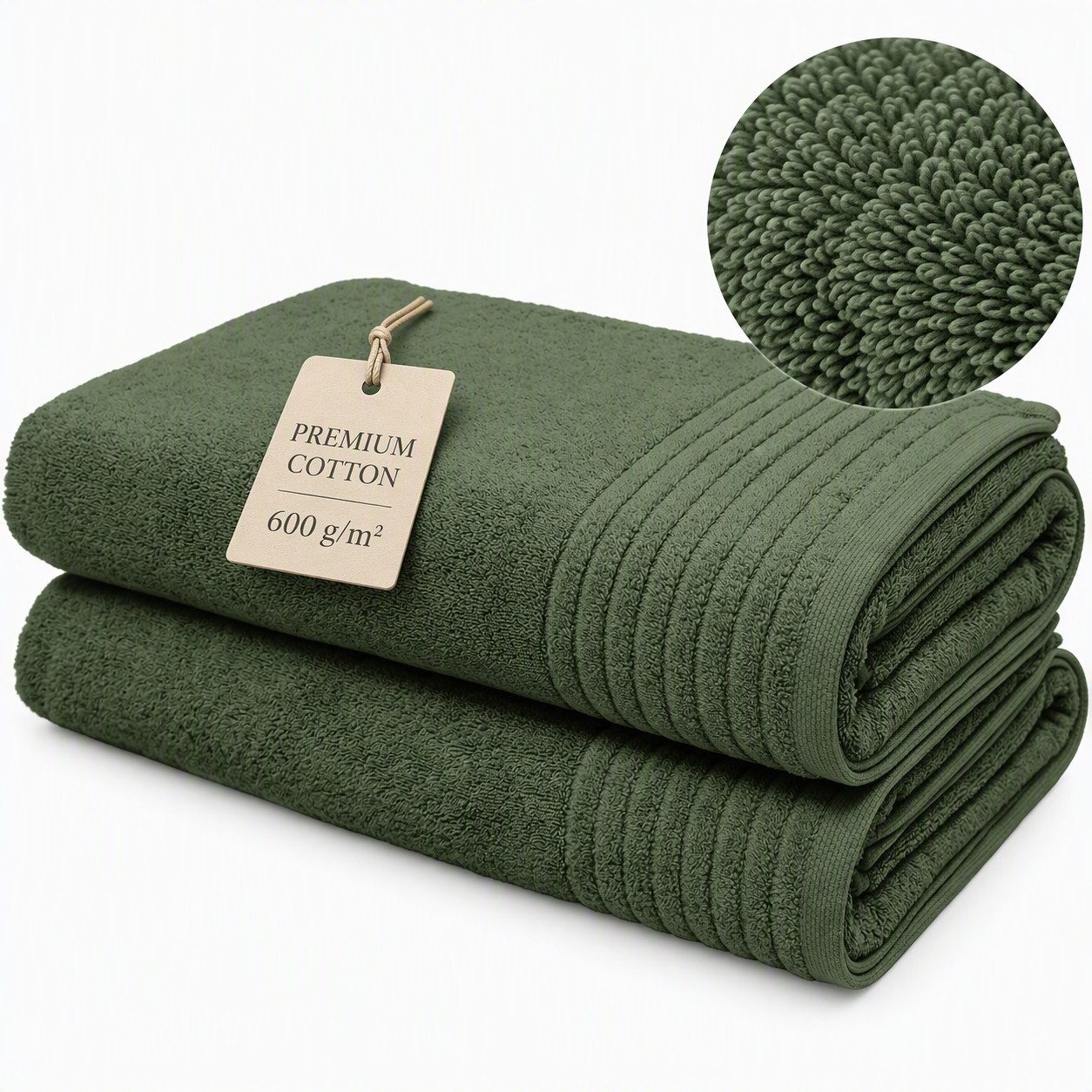 OTTO home Saunatuch Sanremo Premium, Premium Handtücher, 600 gr/m², 80x200cm, Frottier (Set, 2-St), Bordüre, einfarbig, flauschig, weich, …