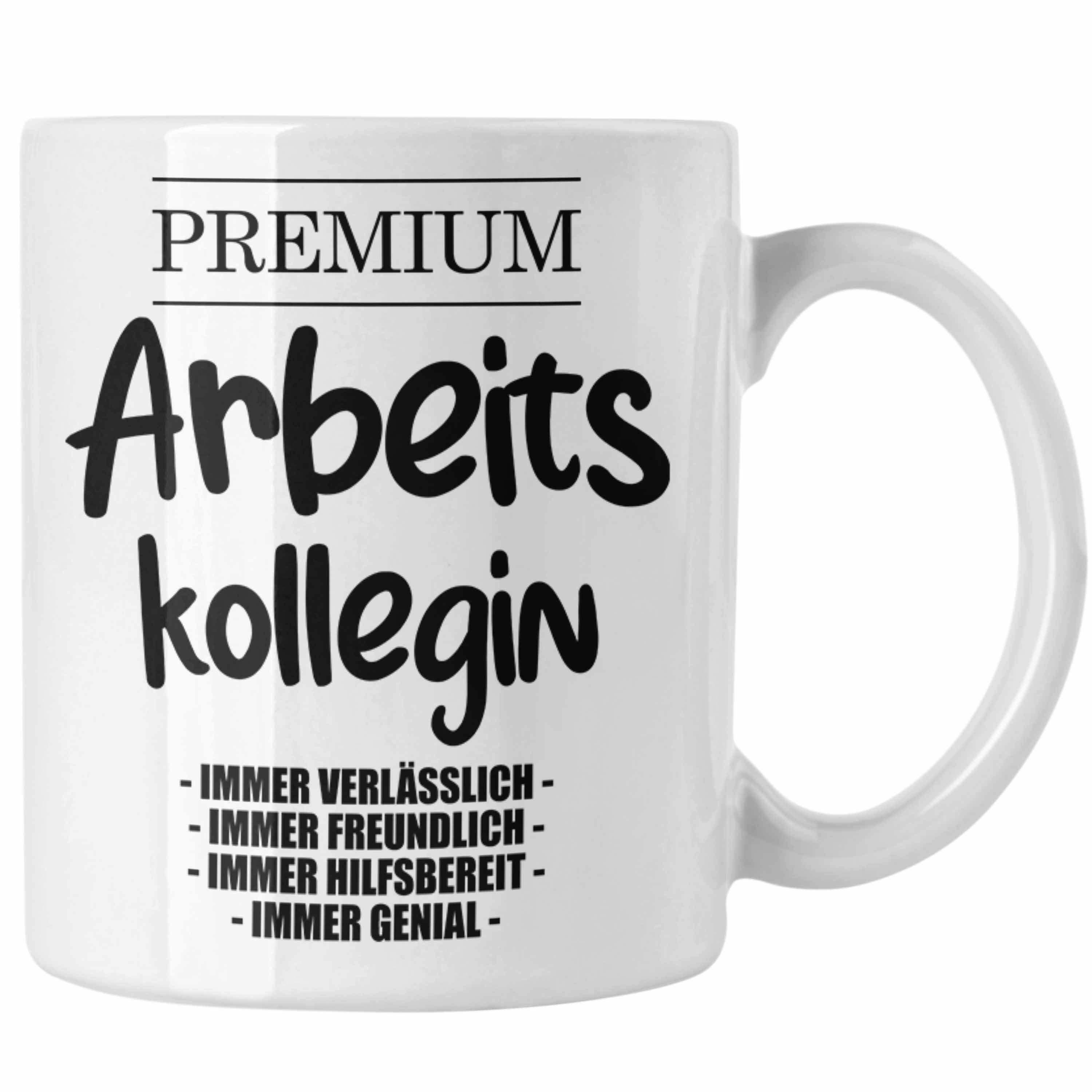 Trendation Tasse Trendation - Lieblingskollegin Premium Kollegin Lustige Tasse für Kollegin zum Geburtstag als Geschenk mit Sprüchen Weiss