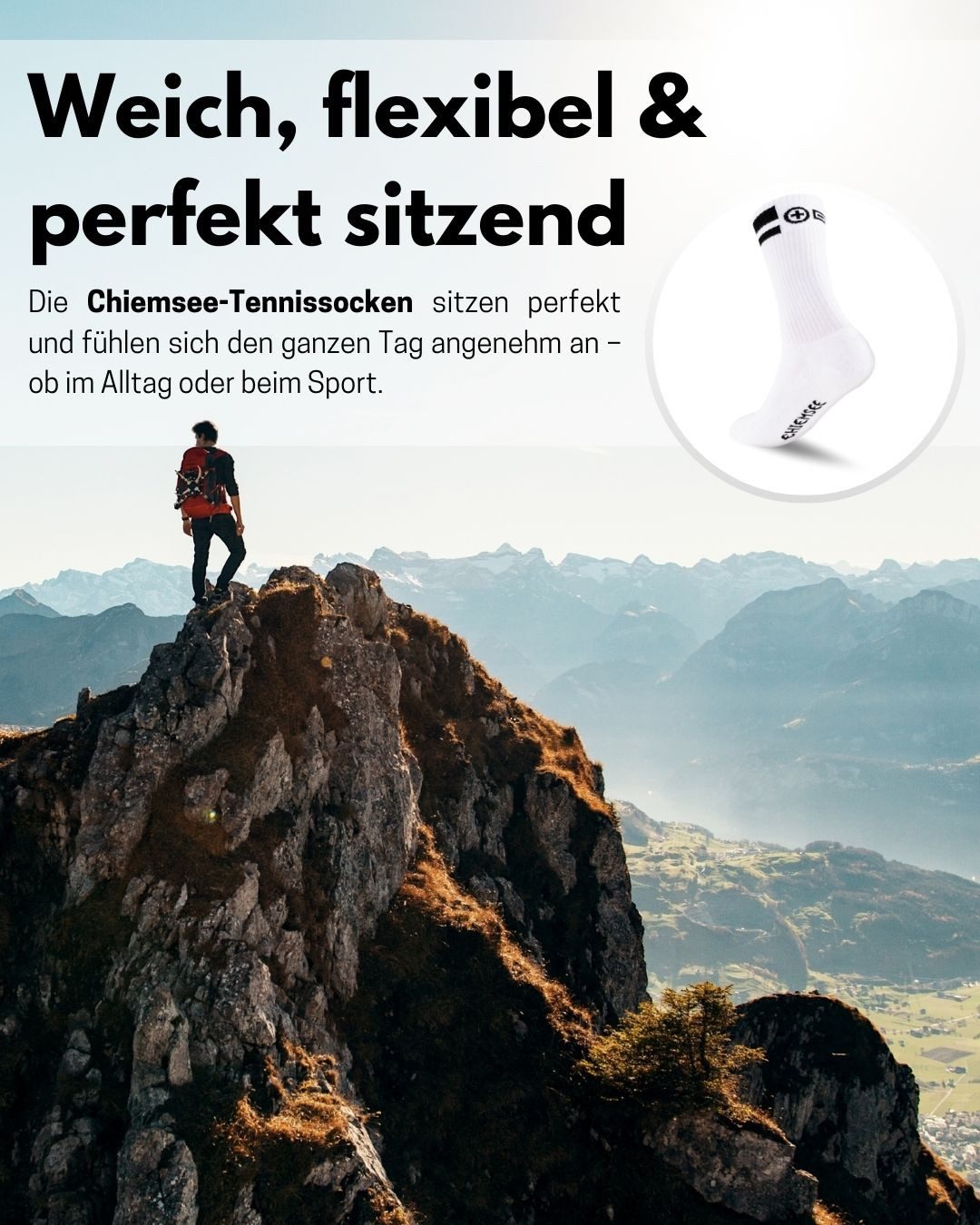 Chiemsee Tennissocken Sportsocken Damen und Herren 6 Paar Crew Socken elastischer Komfortbund und flache Zehennaht