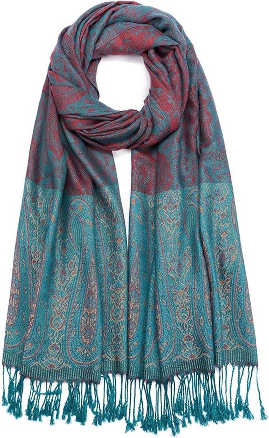 Zaewry Modeschal Damen,wendbar, Vintage-Jacquard-Pashmina-Rave-Schal