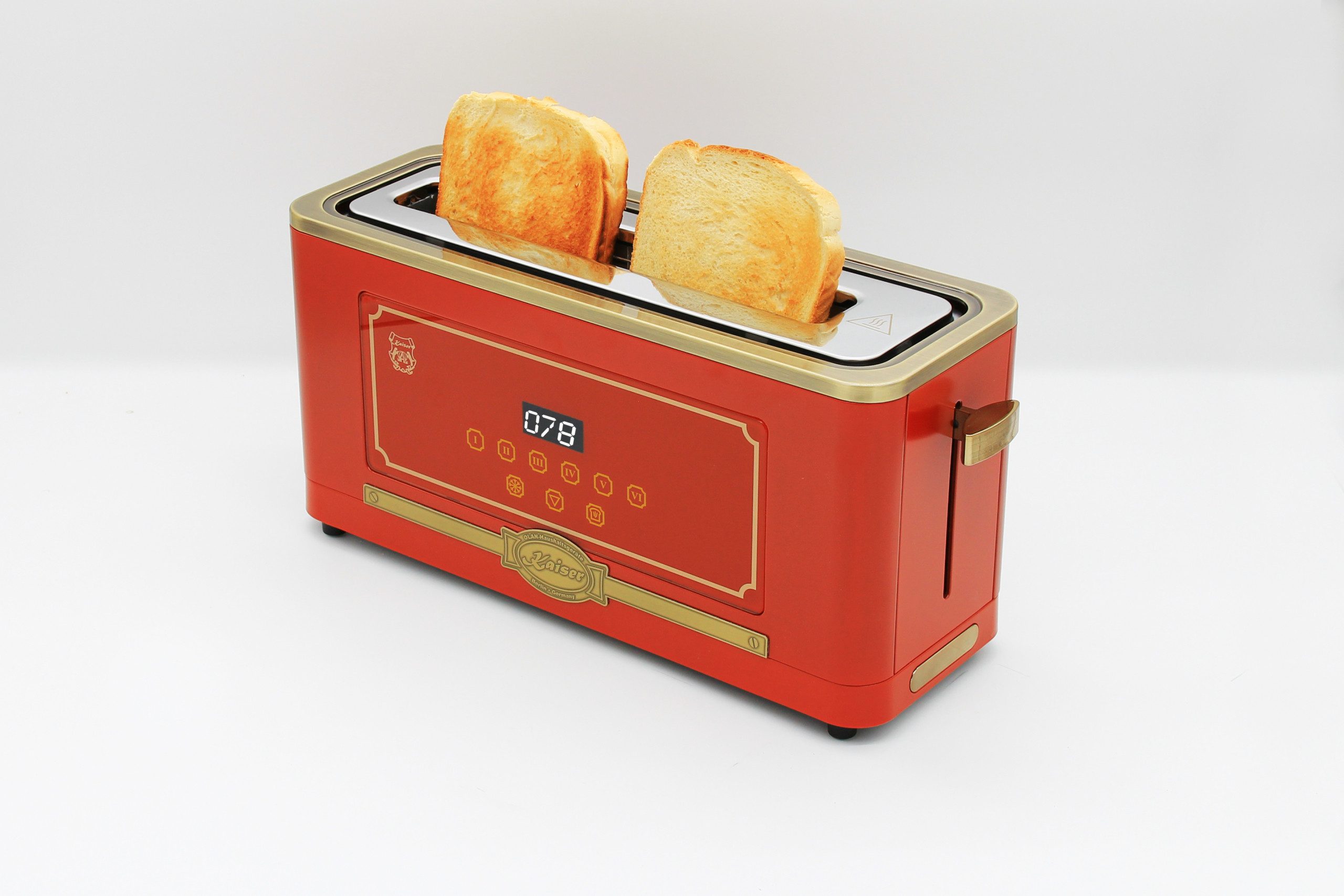 Kaiser Küchengeräte Toaster T 4000 RotEm, Retro-Toaster,6 verschiedene Toaststufen für beste Ergebnisse