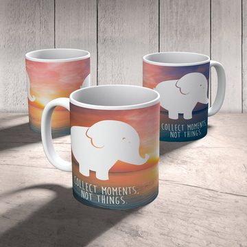 Mr. & Mrs. Panda Kinderbecher Elefant - Sonnenuntergang - Geschenk, Trinkbecher, Reisebecher, Kinde, Kunststoff, Förderung der Selbstständigkeit