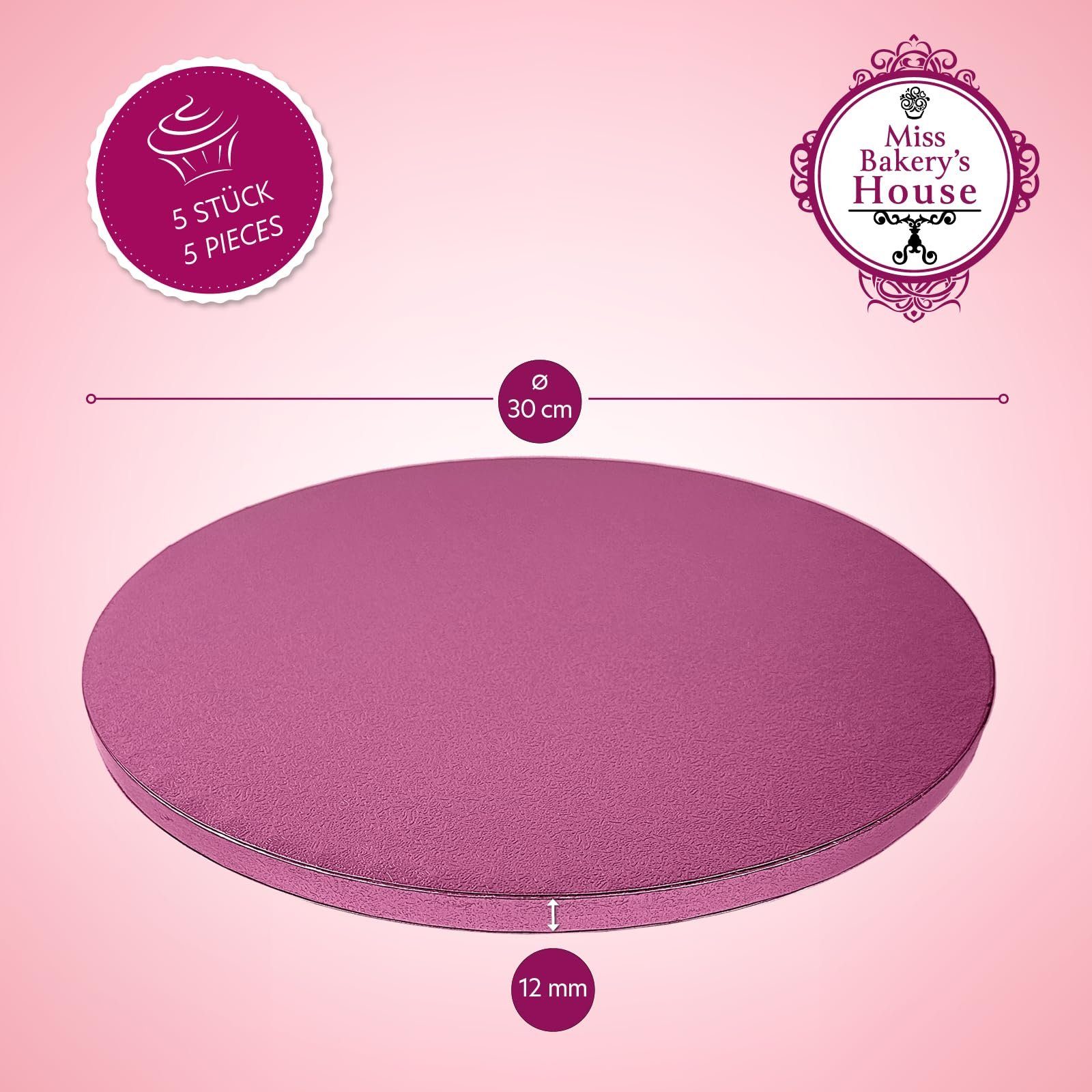 Miss Bakery's Drum rund, präsentieren Pink), und 5-tlg., Tortenplatte stapeln Folienbeschichtet, House Cake transportieren, cm, (30