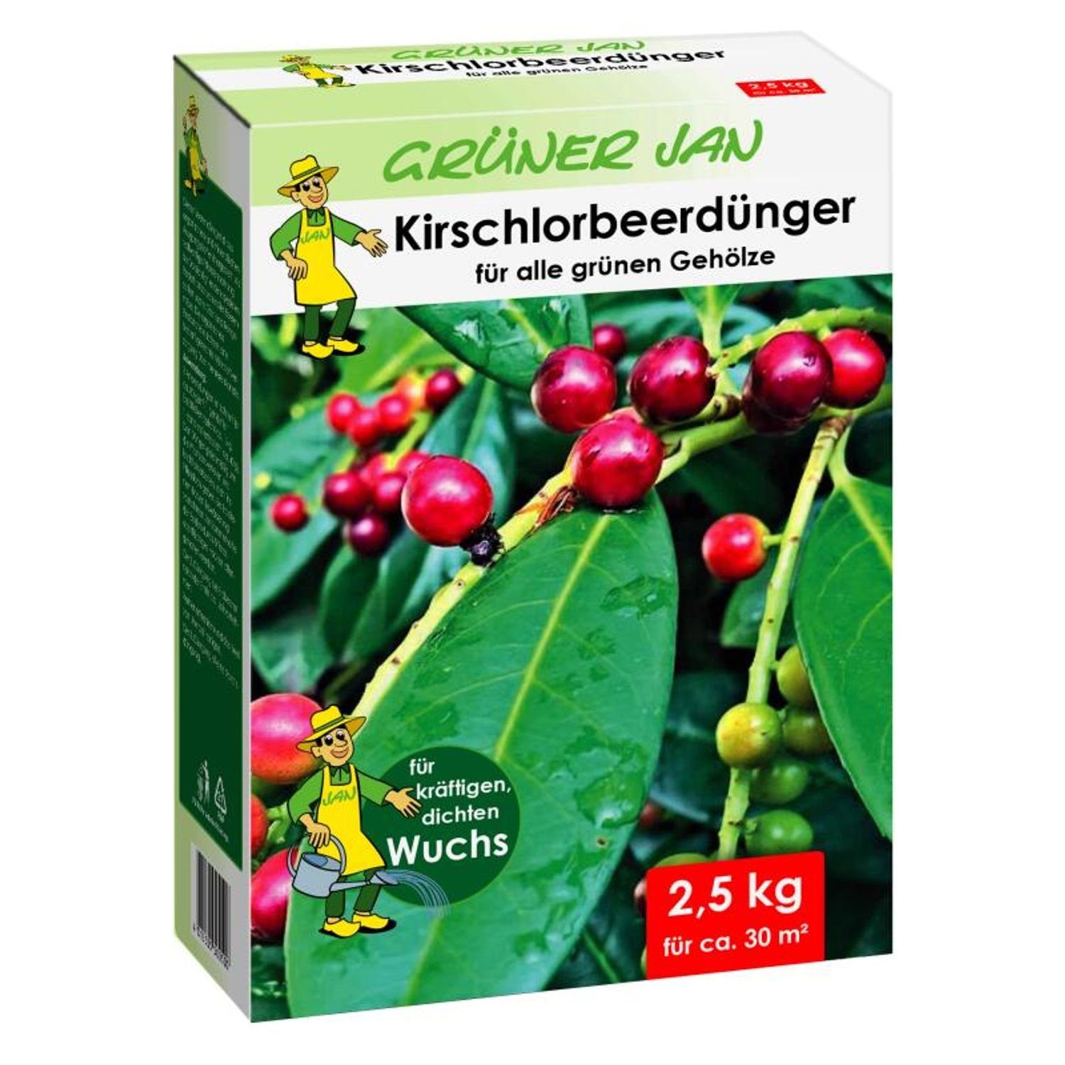 Grüner Jan Pflanzendünger 7x Kirschlorbeerdünger 2,5kg Spezialdünger Kirschlorbeer Nährstoffe