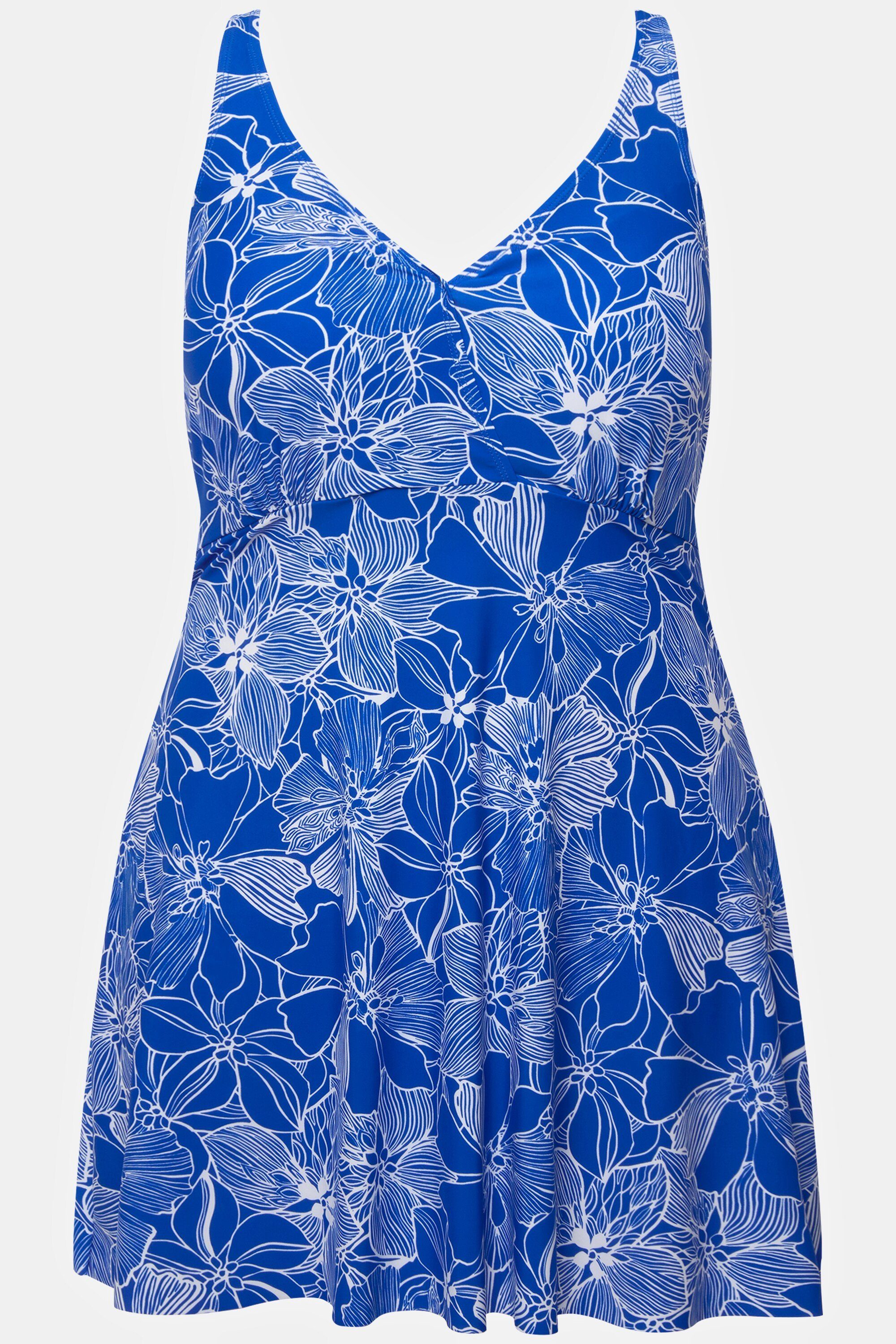 Ulla Popken Costume Intero Da Donna – Con Foglie Colorate, Coppe Morbide E Fascia Sotto Il Seno