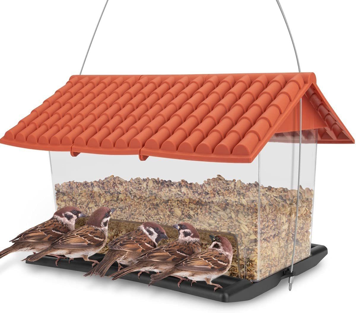 XL Futterteller für Vögel zum Aufhängen, Futterstation ganzjährig