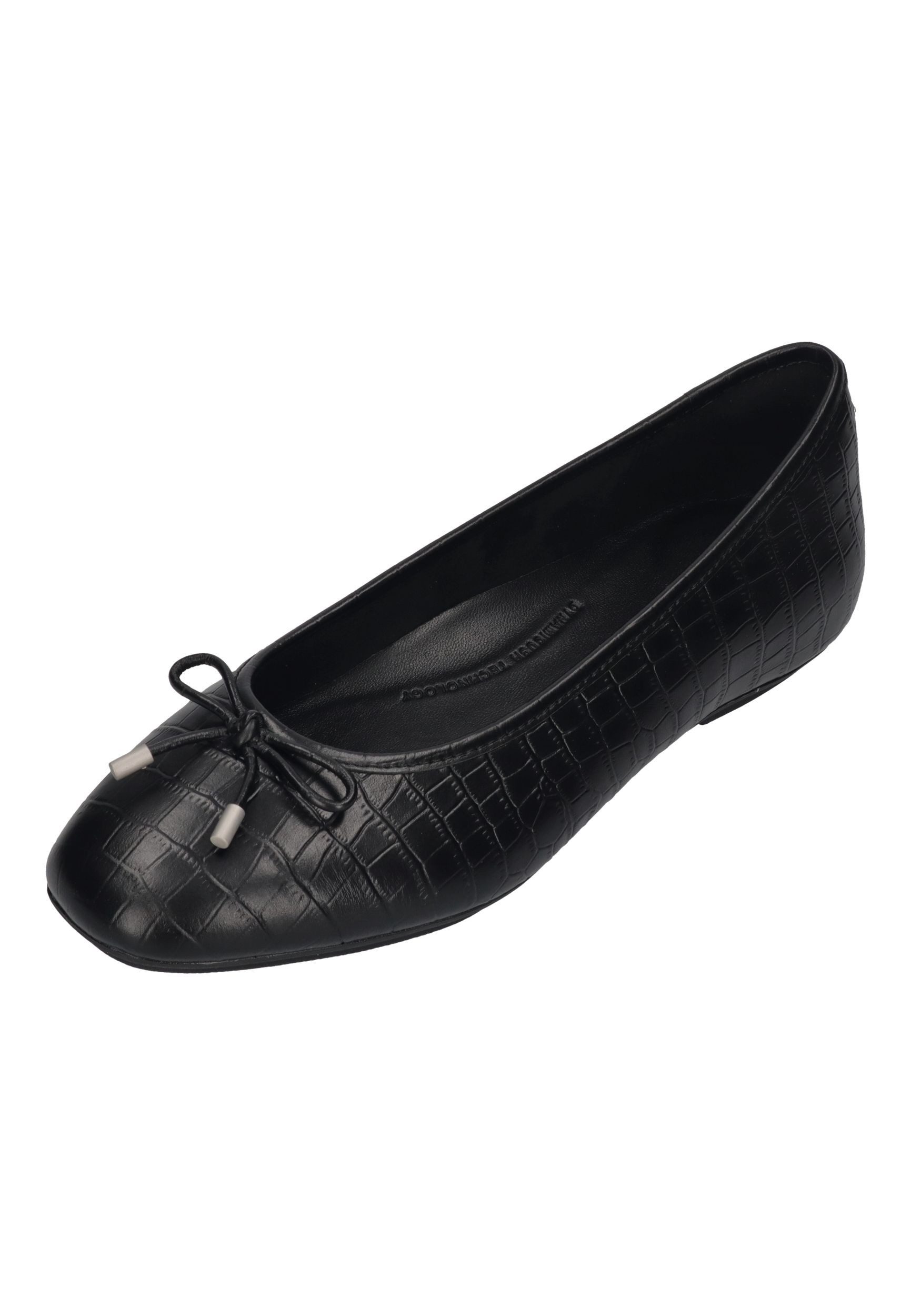 Fitflop DELICATO CROCODILE BALLERINAS Ballerina All Black