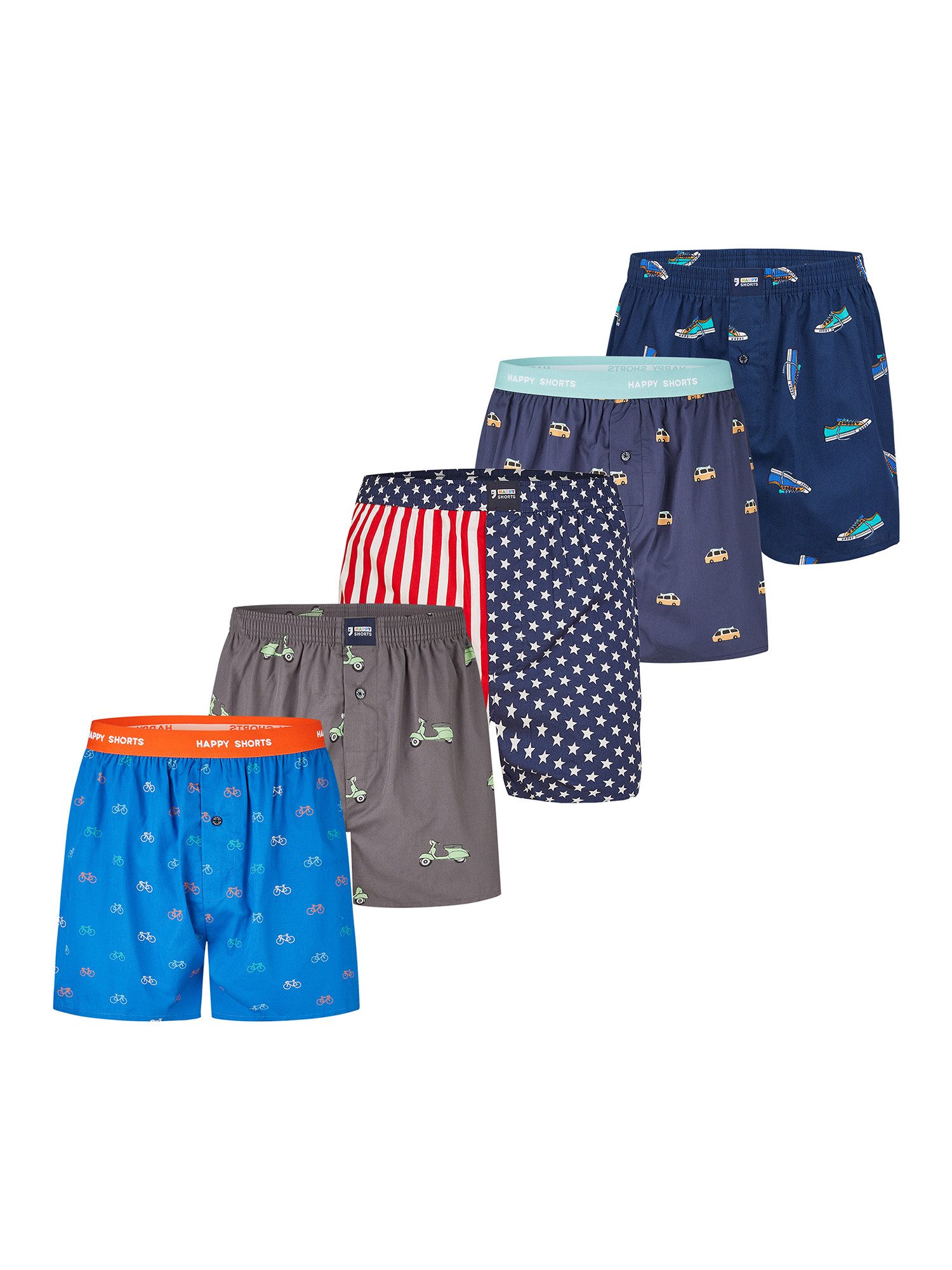 HAPPY SHORTS Boxer Motiv Mix (5-St) Boxershorts, Unterhose, Boxerbriefs