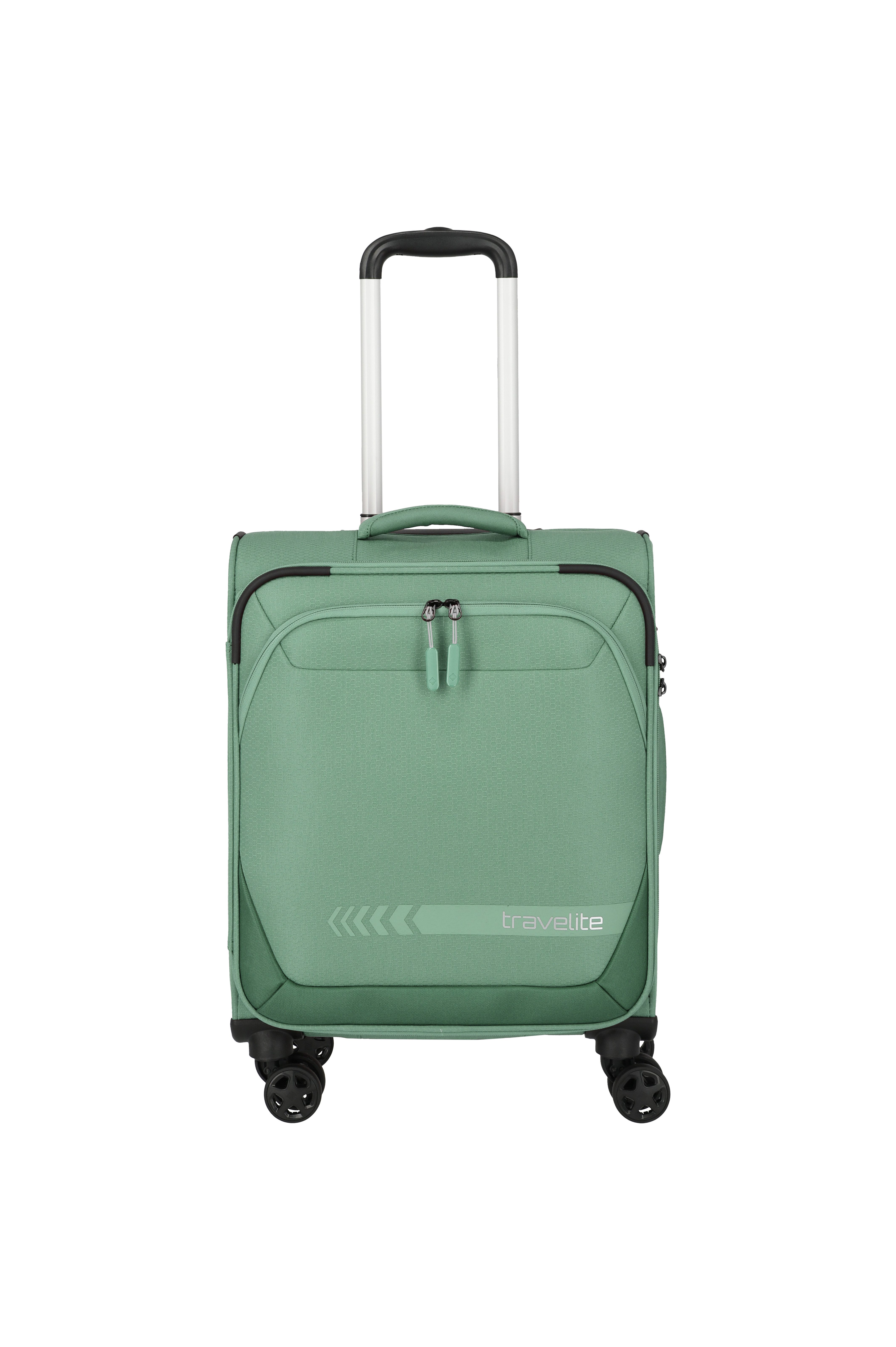 travelite Handgepäckkoffer KICK OFF Reisekoffer, 4 Rollen, 4 Doppelrollen, Außentaschen und Packgurte – leicht und robust