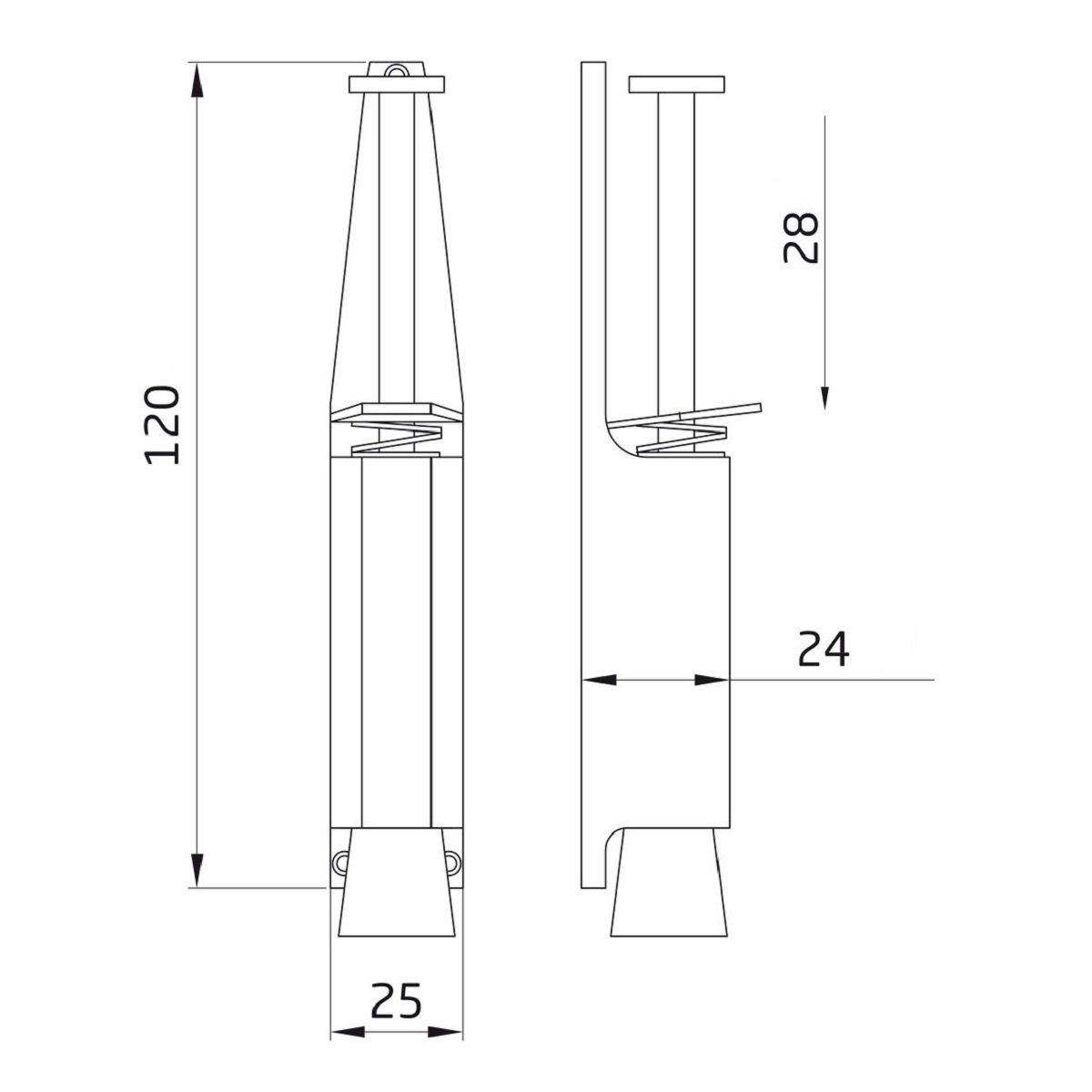 MS Beschläge Bodentürstopper Türfeststeller Torfeststeller div Farben 28mm Hub