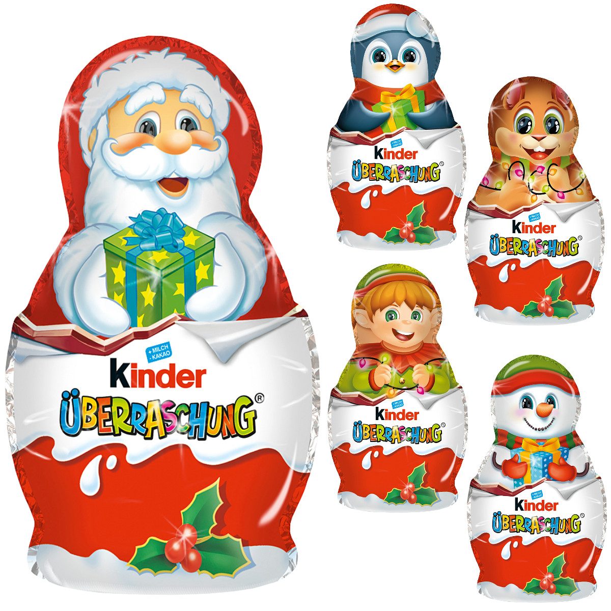 kinder Schokolade, kinder Schokolade kleine Weihnachts Hohlfigur mit Überraschung 36g