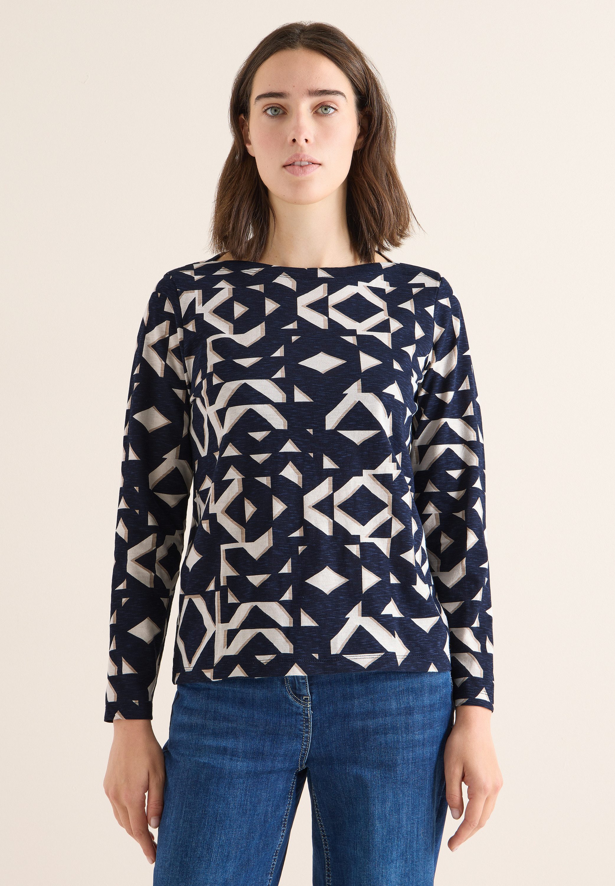 CECIL Langarmshirt mit U-Boot-Ausschnitt günstig online kaufen