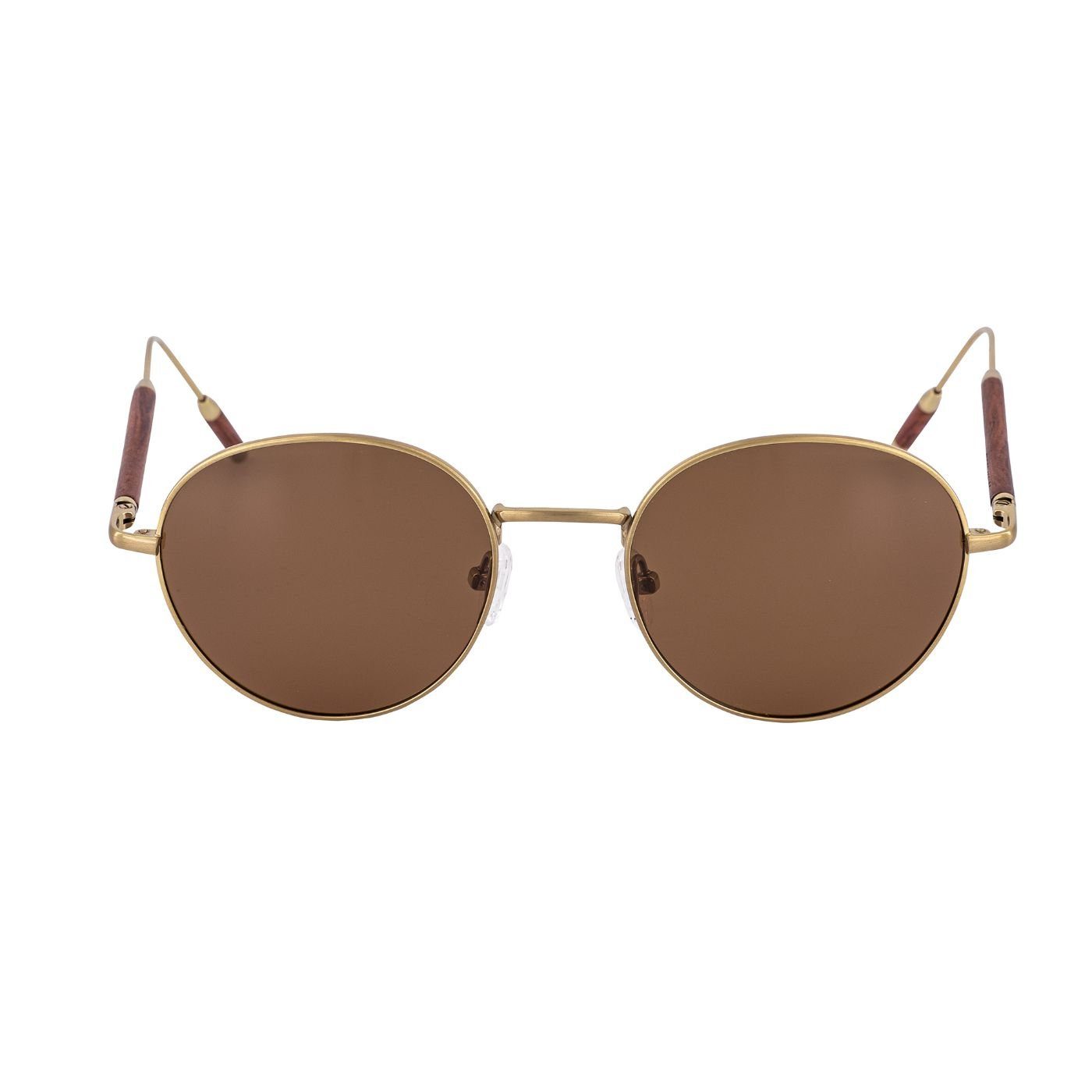 Etui) mit Holz-Sonnenbrille Premium Rosenholz mit Holzelementen Titanbügel und Sonnenbrille Woodenlove Titan Brillenputztuch faltbarem (Set,