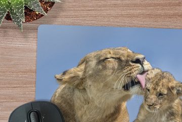 MuchoWow Gaming Mauspad Löwe - Baby - Wilde Tiere (1-St), Mousepad mit Rutschfester Unterseite, Gaming, 40x40 cm, XXL, Großes