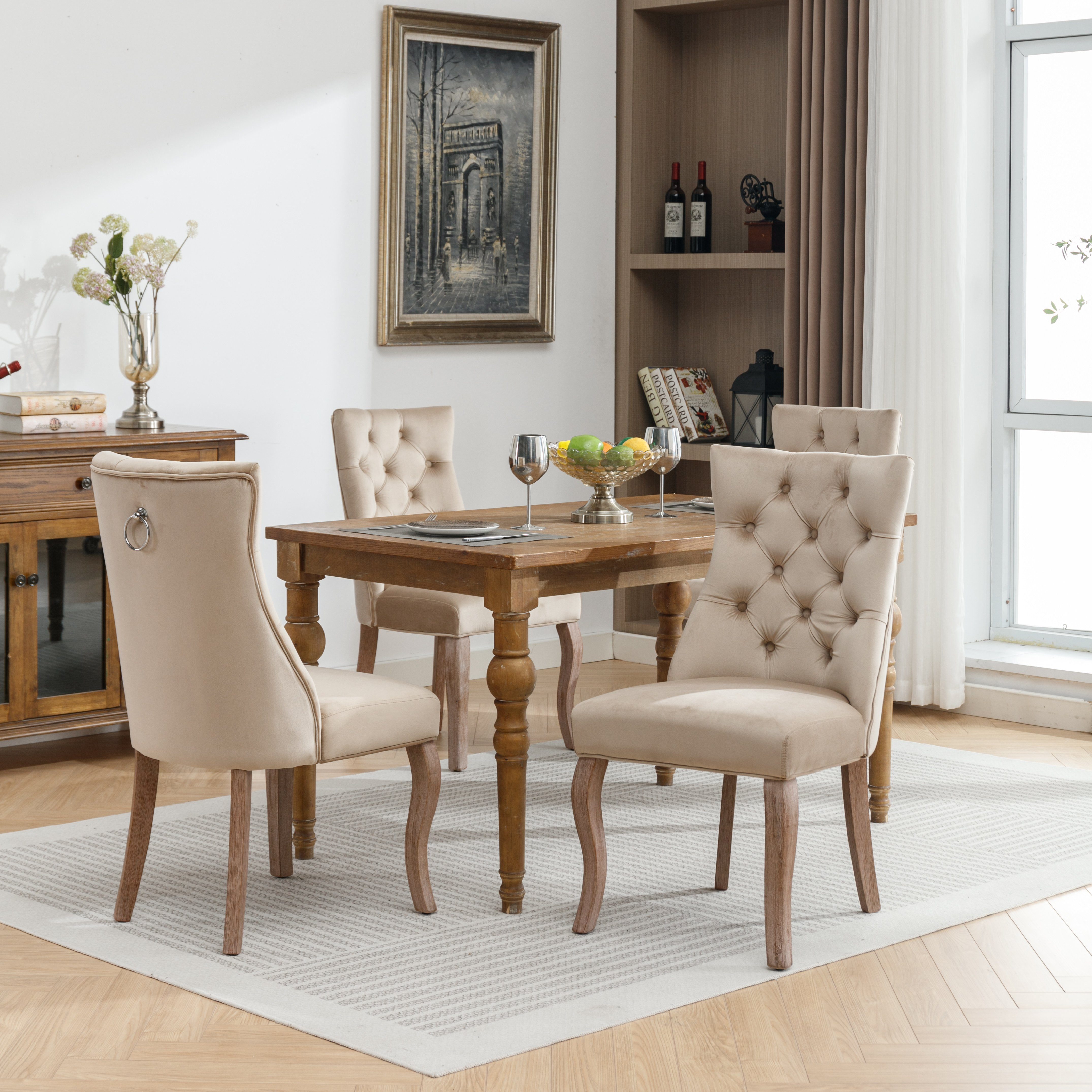 Flieks Esszimmerstuhl (Set, 4 St), 4er Set Polsterstuhl mit Rückenlehne Woh günstig online kaufen