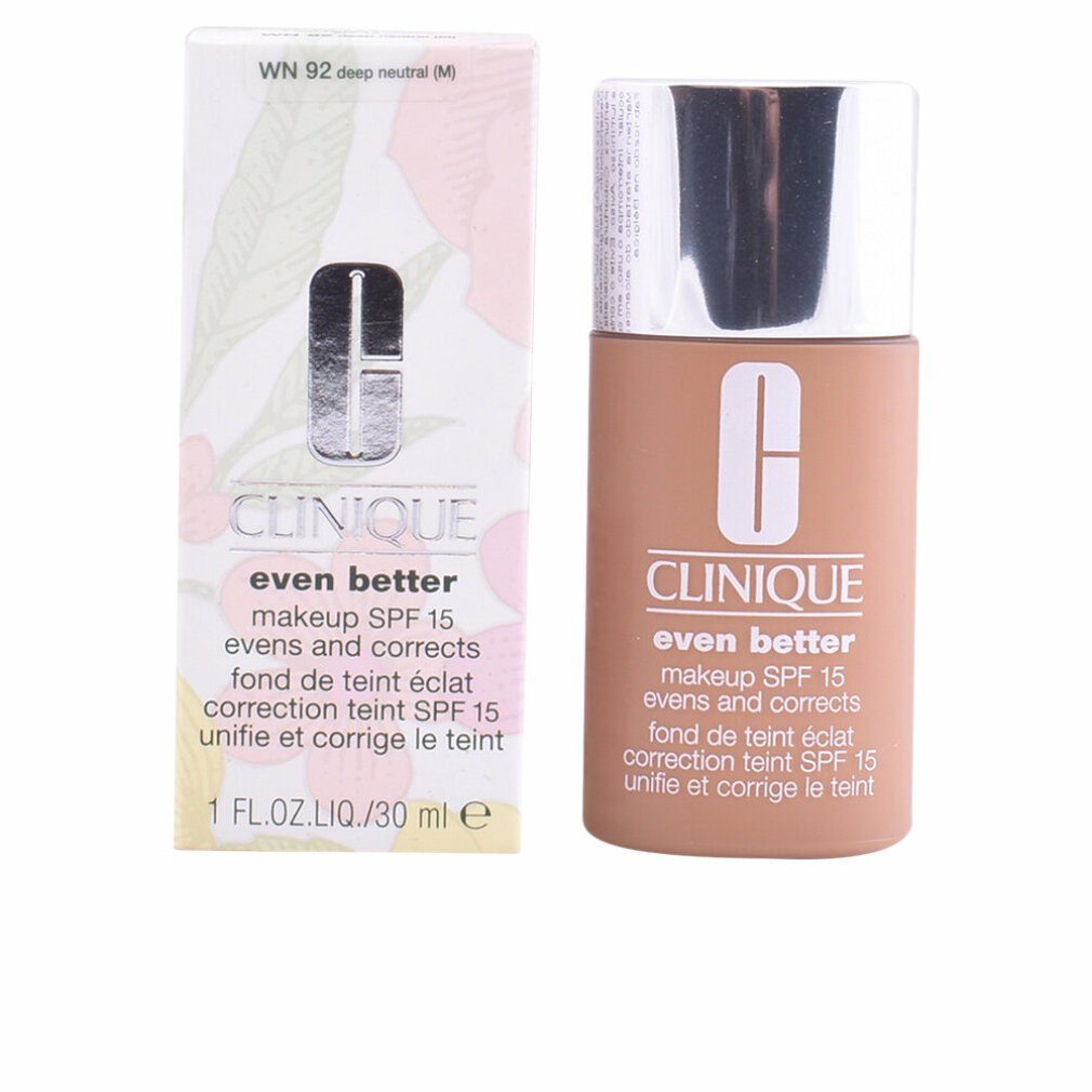 CLINIQUE Foundation EVEN BETTER fluid foundation #92-deep neutral 30 ml,  langanhaltend, abdeckend, mattierend, feuchtigkeitsspendend, natürlich