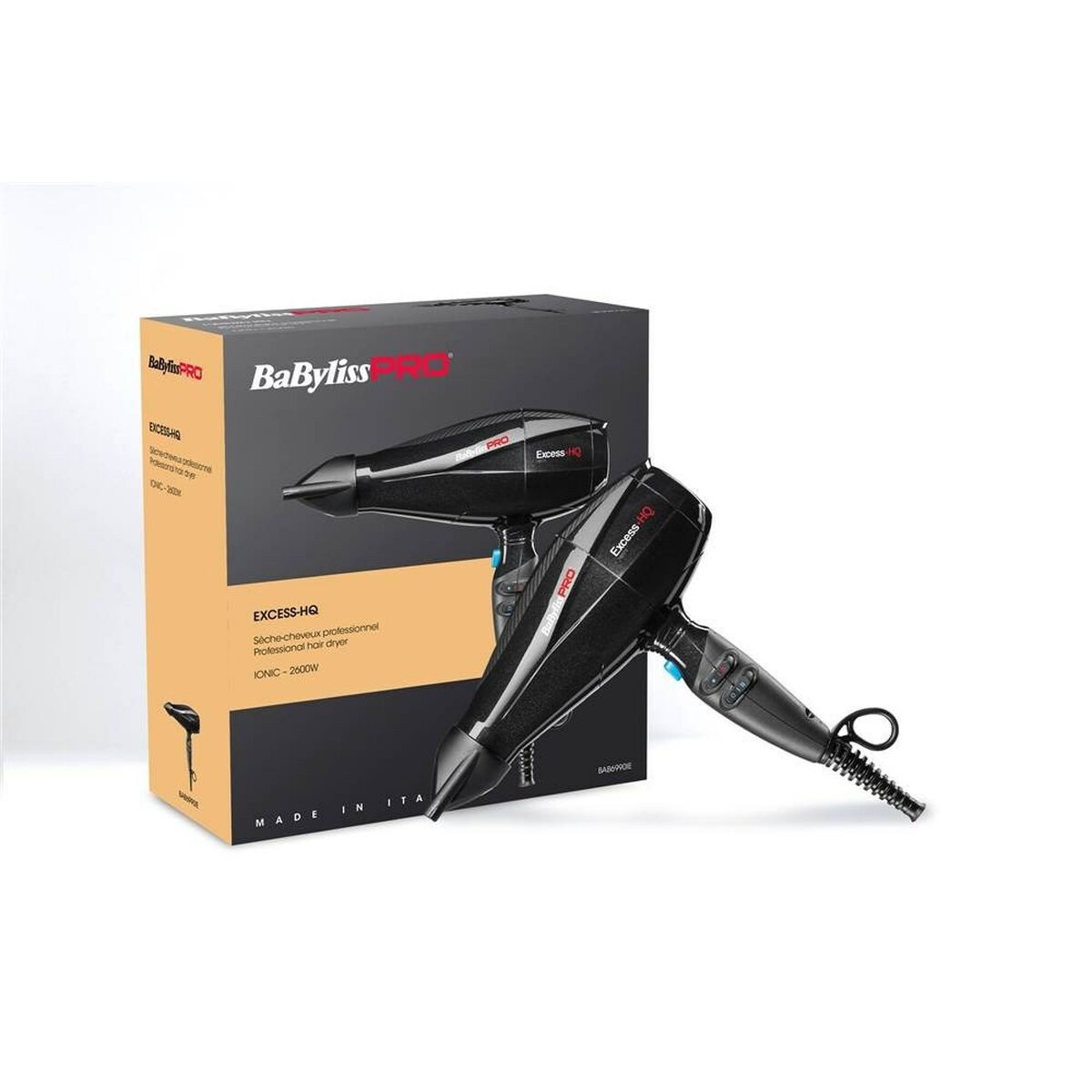 BaByliss Haartrockner Babyliss Föhn Haartrockner Stylingföhn Excess-HQ Schwarz 2600 W