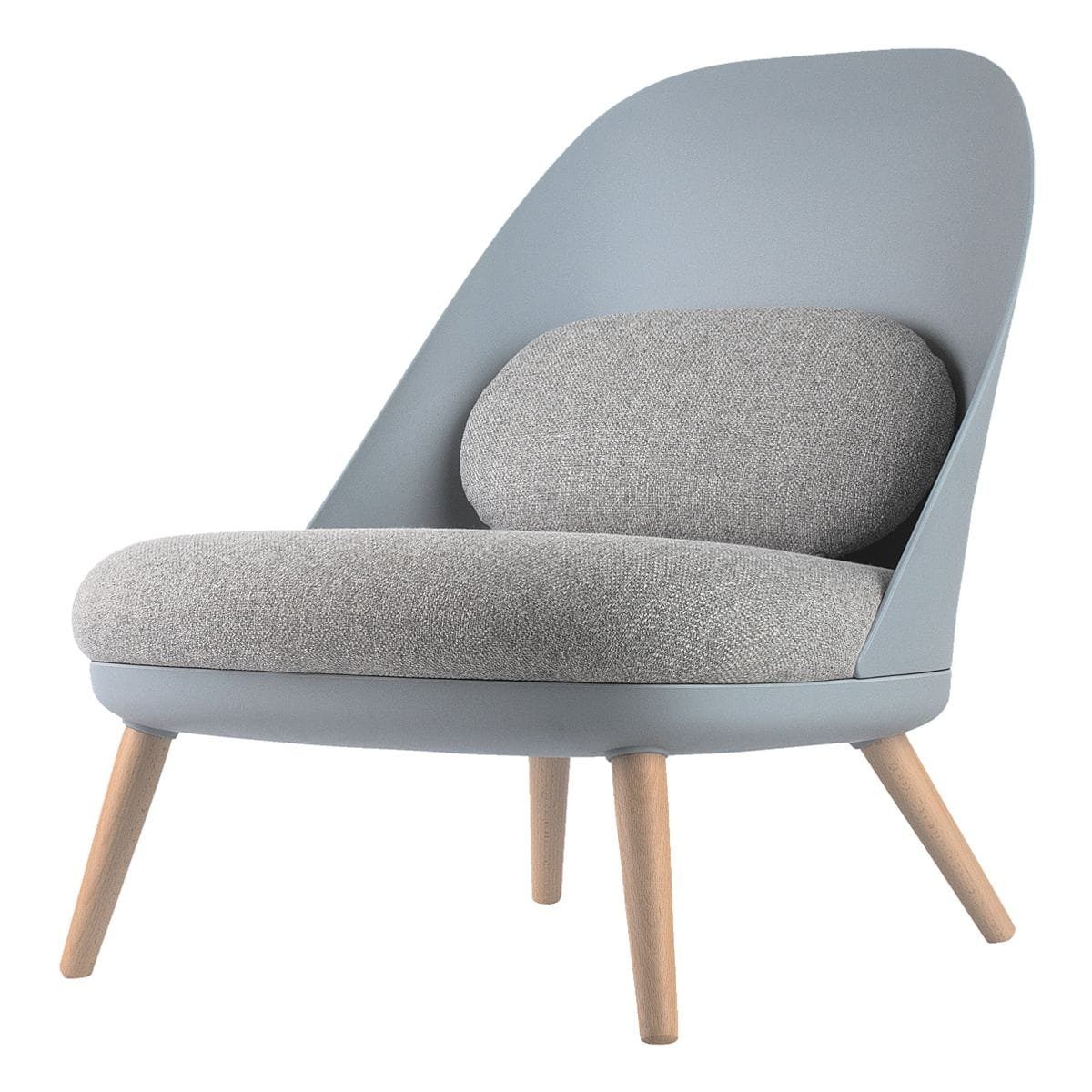 PAPERFLOW Sessel Cocoon, abgerundete Form, Holzfüße grau