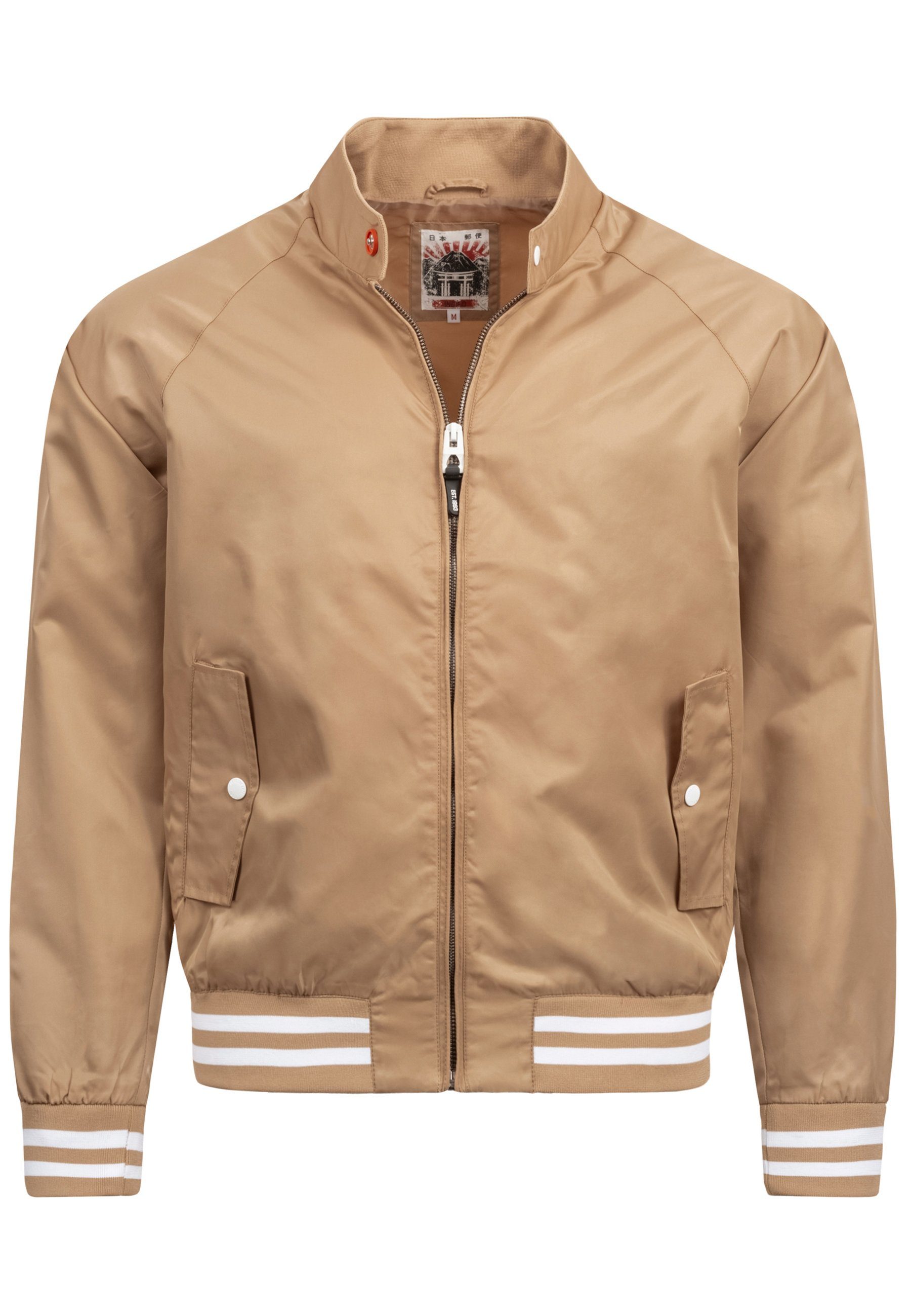 Indicode Sommerjacke Herren Ayser Übergangsjacke Herrenjacke mit Stehkragen & gerippten Arm-und Saumabschluss