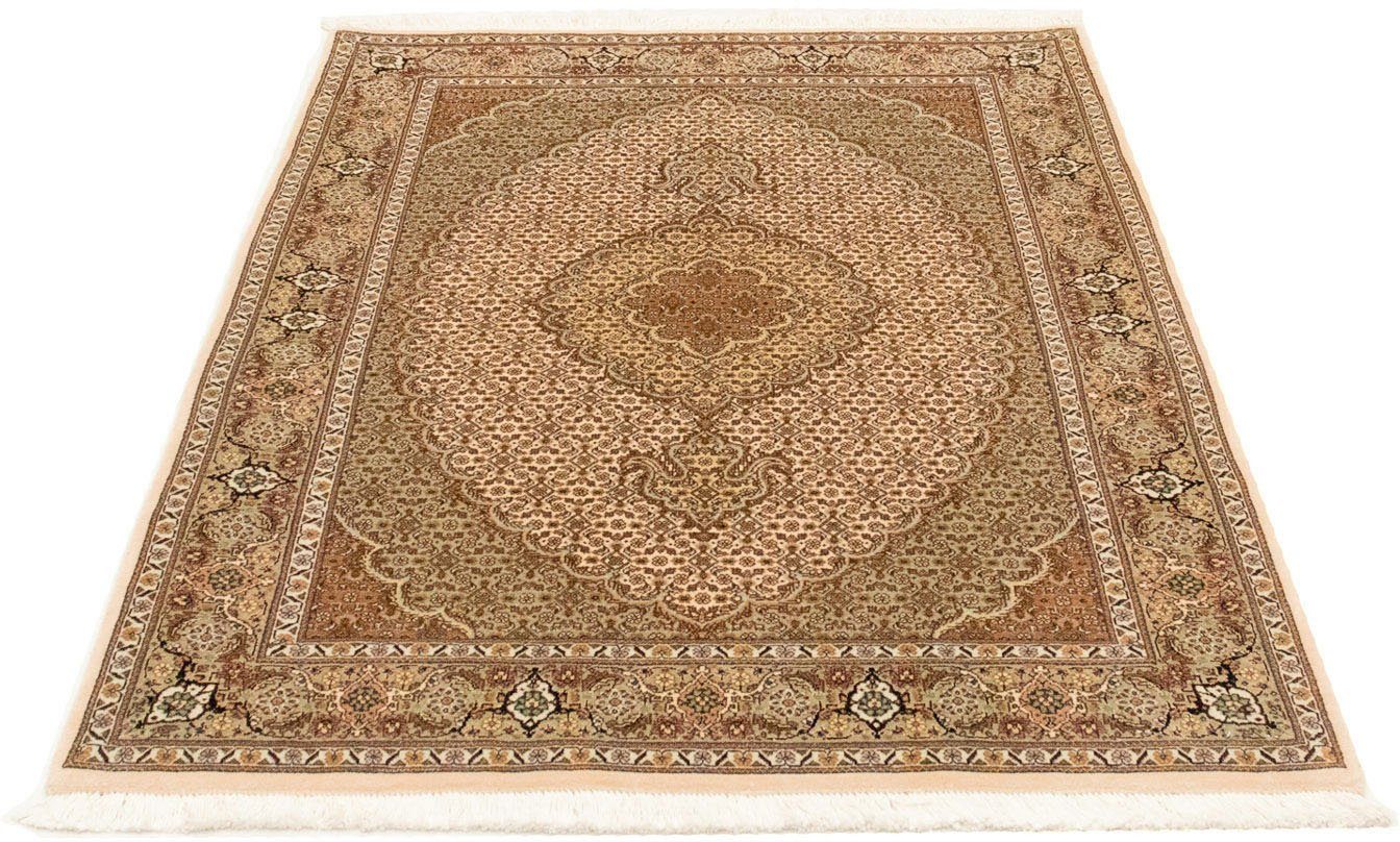 Orientteppich Perser - Täbriz - Royal - 151 x 103 cm - beige, morgenland, rechteckig, Höhe: 7 mm, Wohnzimmer, Handgeknüpft, Einzelstück mit Zertifikat