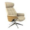 FLEXLUX Relaxsessel Relaxchairs Skagen, Relaxfunktion & Kopf- Rückenverstellung, Arml. Eiche, Fuß Alu, M