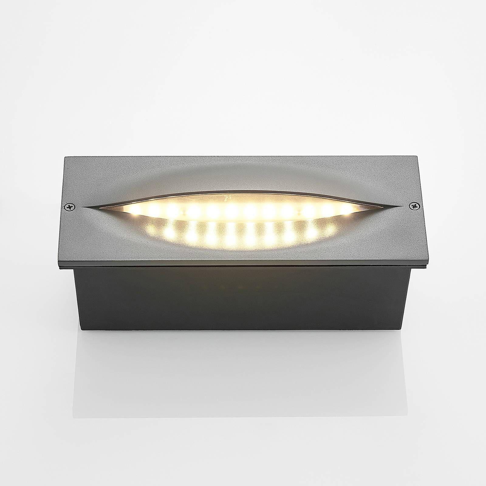 flammig, 1 LED-Leuchtmittel Zandro, warmweiß, Modern, inkl. Aluminium, anthrazit, Wandleuchte Lucande Polycarbonat, fest verbaut,