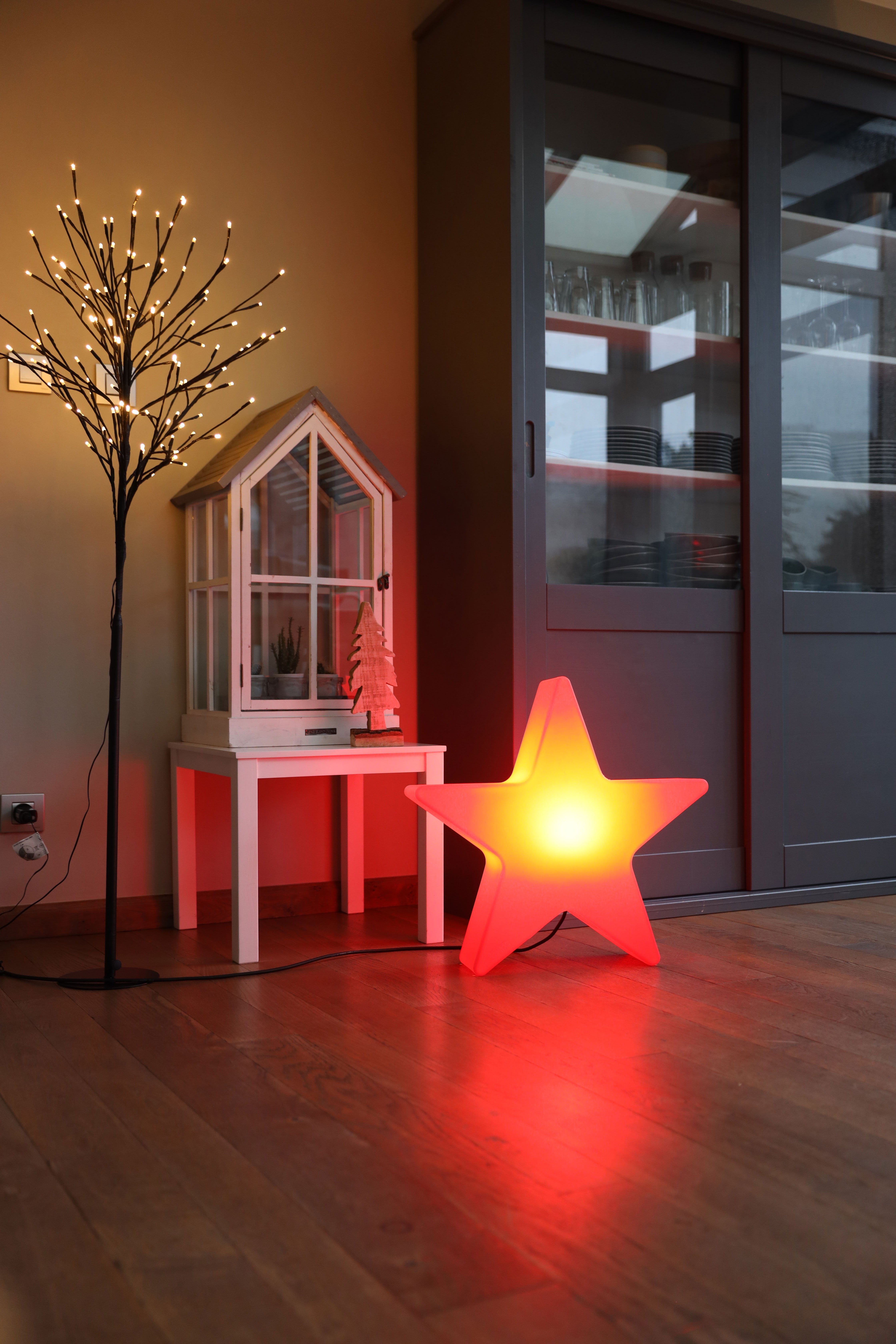 Star, Shining In- LED Outdoor LED rot design LED wechselbar, Stern 40 cm Red WW, für und seasons 8