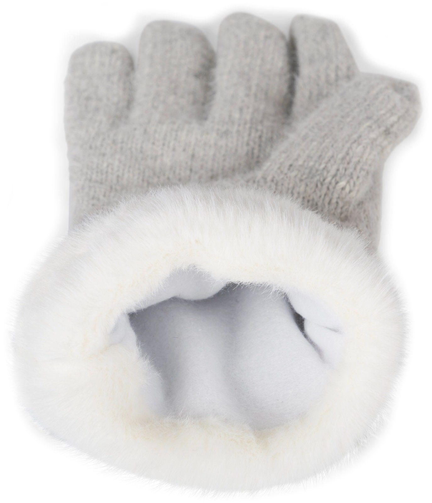 styleBREAKER Strickhandschuhe Strickhandschuhe mit Reiskornmuster und Fleece (1-St)