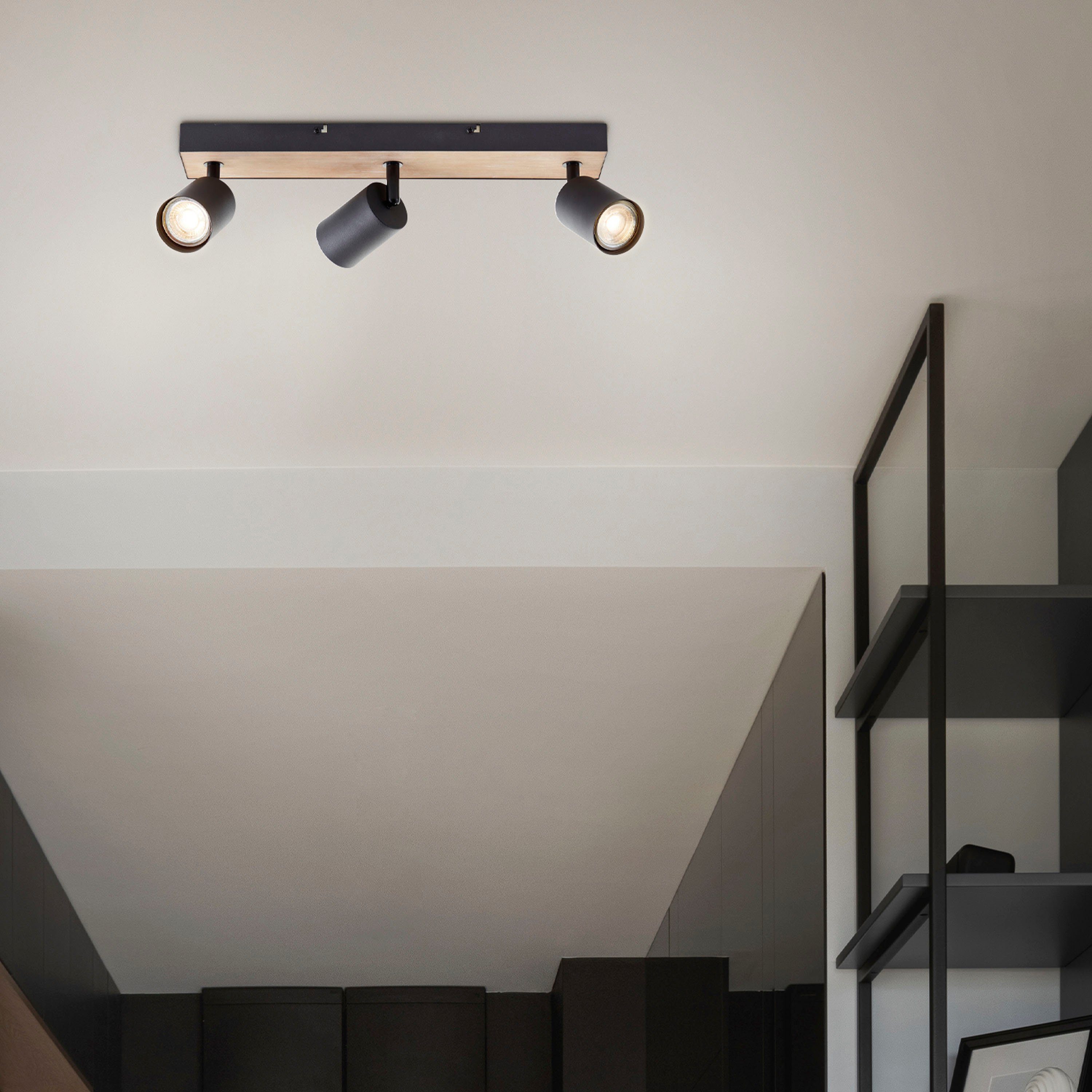 Brilliant Deckenstrahler Jello Wood, LED wechselbar, Warmweiß, Spotbalken s günstig online kaufen