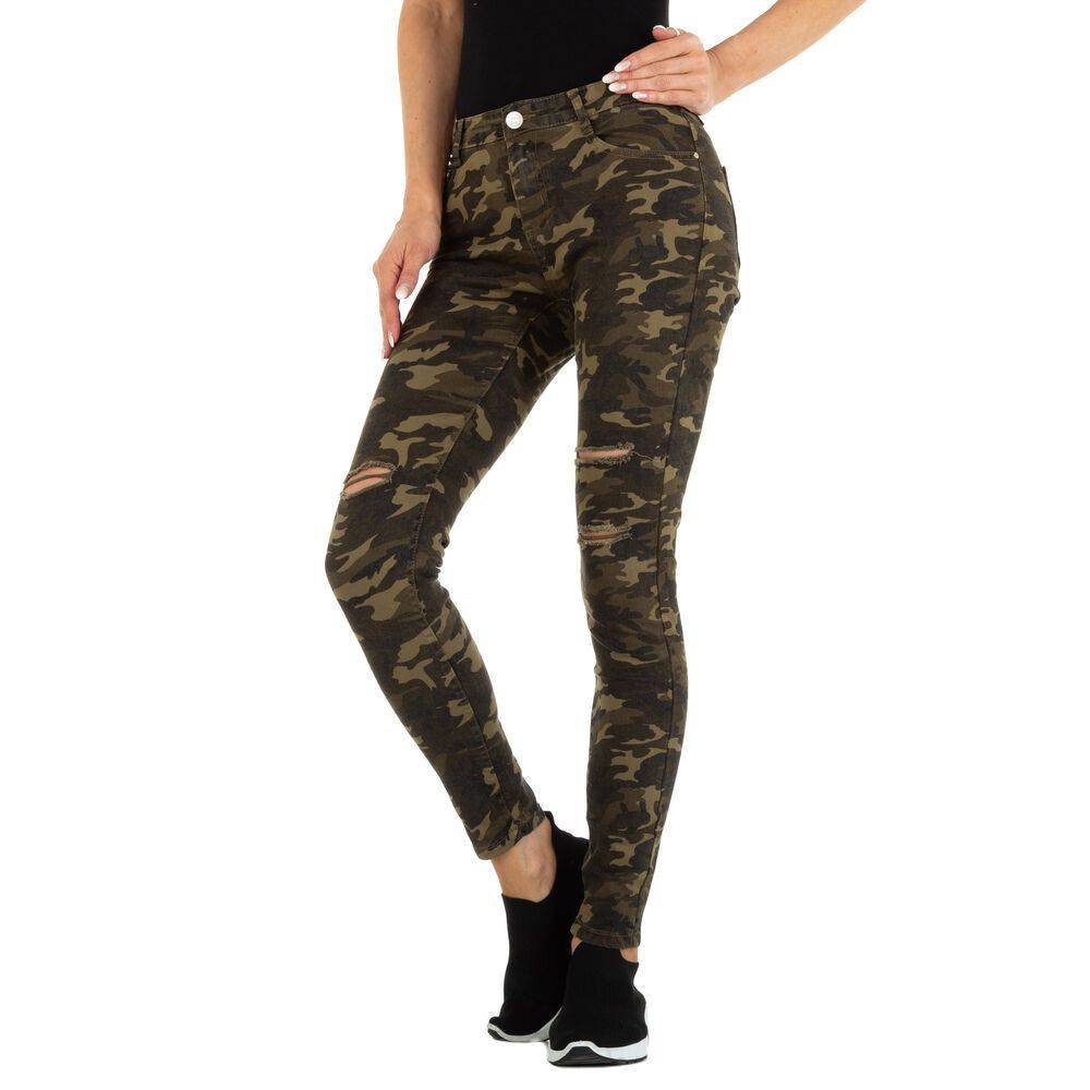 Ital-Design Skinny-fit-Jeans Damen Freizeit (76246899) Destroyed-Look Camouflage Skinny Джинсы in Camouflage
