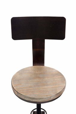 TPFLiving Barhocker Elcom mit angenehmer Fußstütze (Barstuhl Hocker für Theke & Küche), 4-Fuß Gestell Metall Bronze - Sitzfläche: Holz