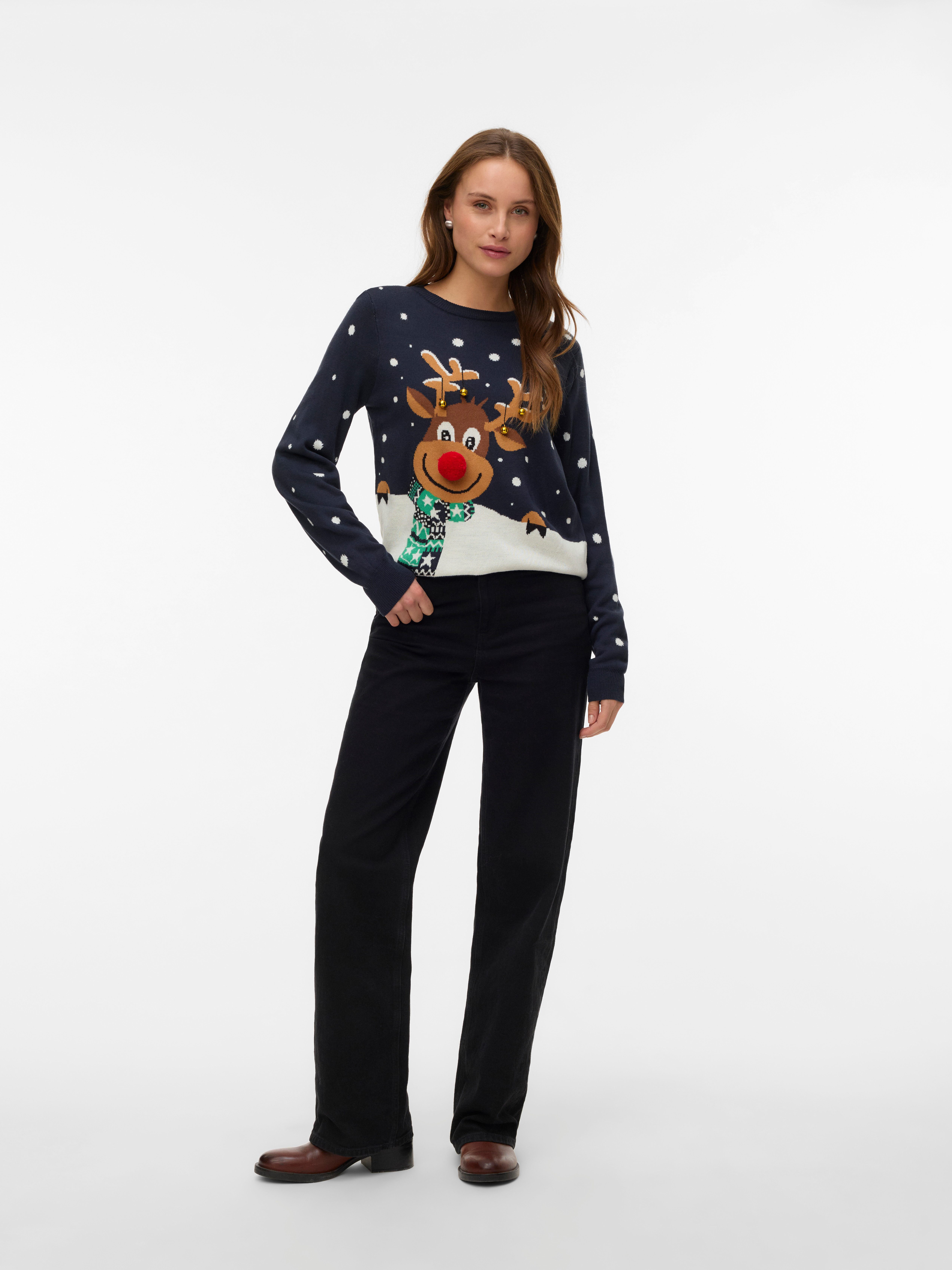 Vero Moda Weihnachtspullover VMFROSTYDEER LS O-NECK PULL. XMAS BOX