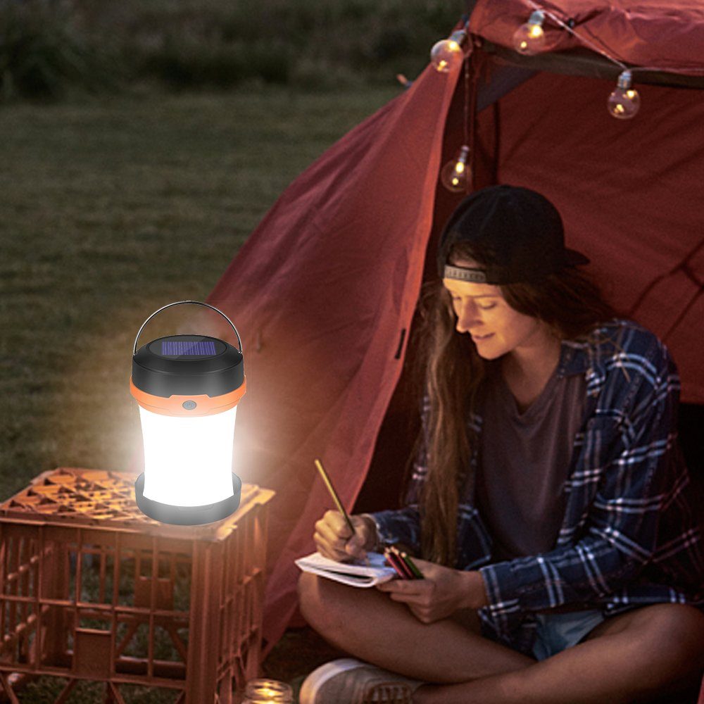 GelldG LED LED-Campingleuchte, Solar Zusammenklappbares Solarleuchte orange