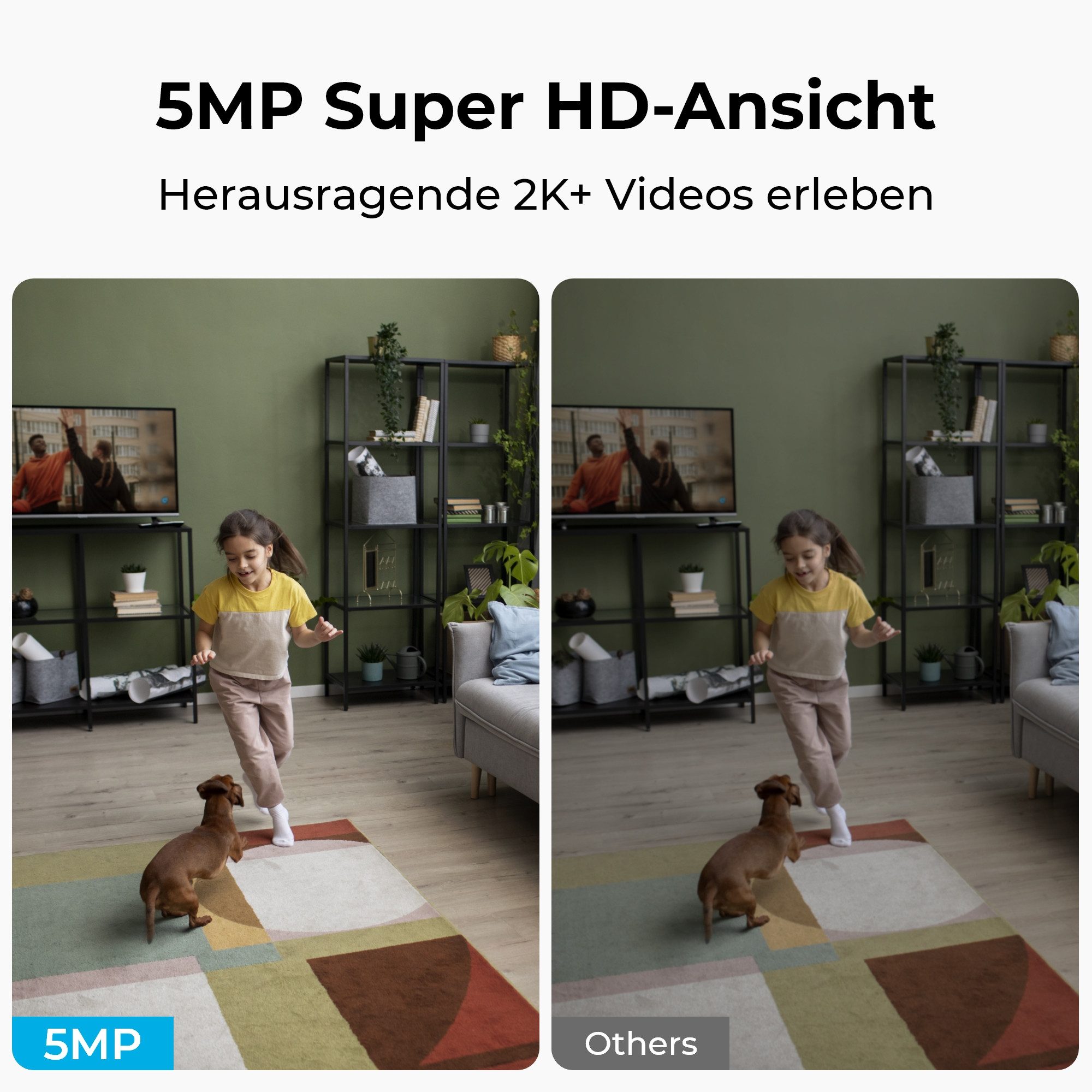 Reolink Überwachungskamera E1 Pro 5MP Indoor 355° Schwenk- / 50° Neigung PT Dualband WLAN IP (Innenbereich, 8pcs Infrarot-LED, Auto Tracking,2-Wege-Audio,Baby M – Bild 2 von 5