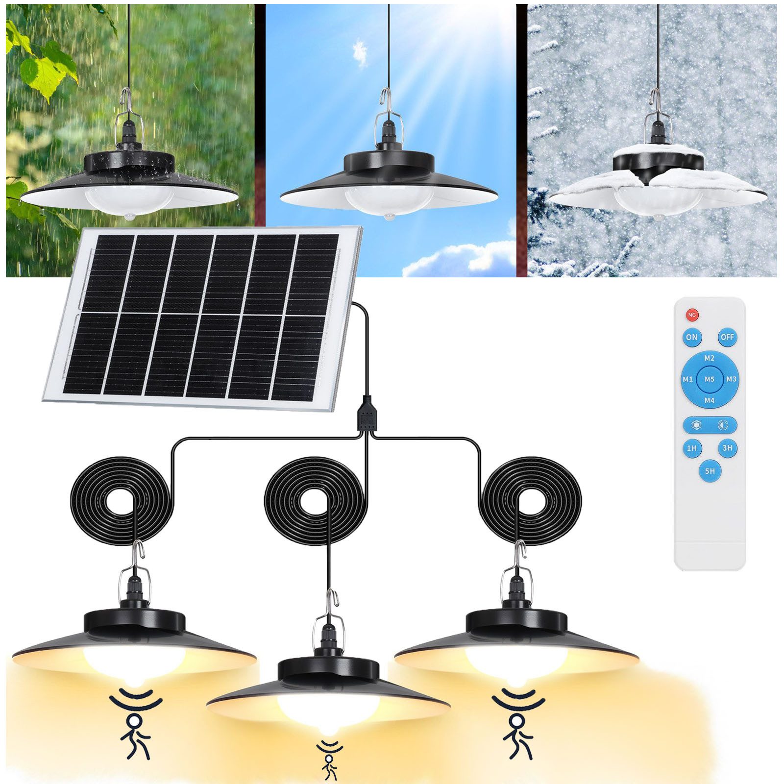 Jibenhome LED Solarleuchte 1/2/3/4 Kopf LED günstig online kaufen