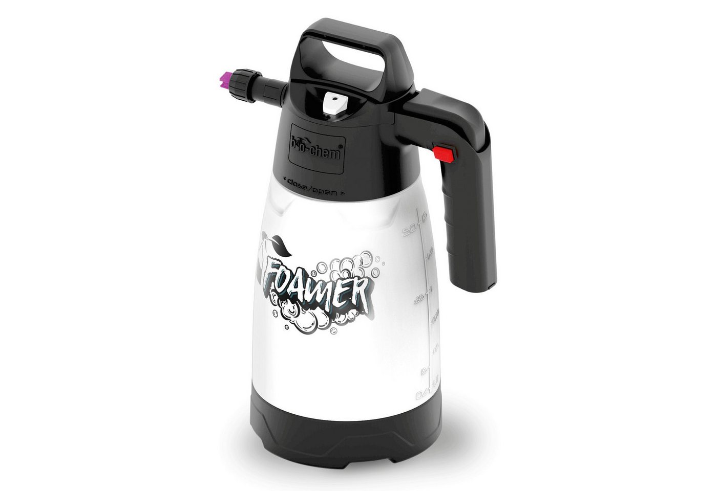 bio-chem Sprühflasche Schaumsprüher 1,25L – Drucksprühgerät mit variabler Schaumstärke