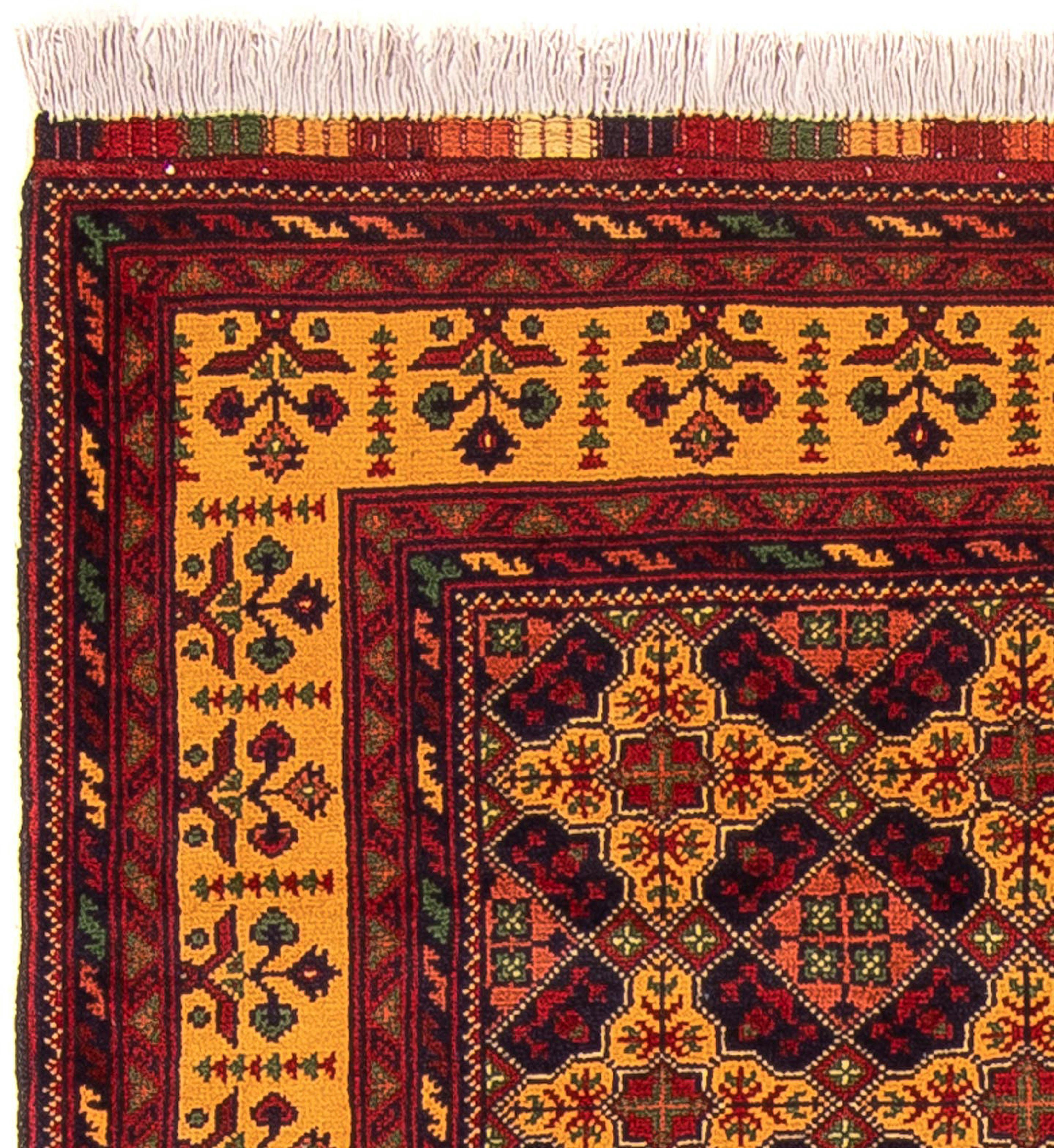 Orientteppich Afghan - Buchara - Höhe: x - rechteckig, Einzelstück mit 7 cm morgenland, mehrfarbig, Handgeknüpft, Wohnzimmer, 90 208 mm, Zertifikat