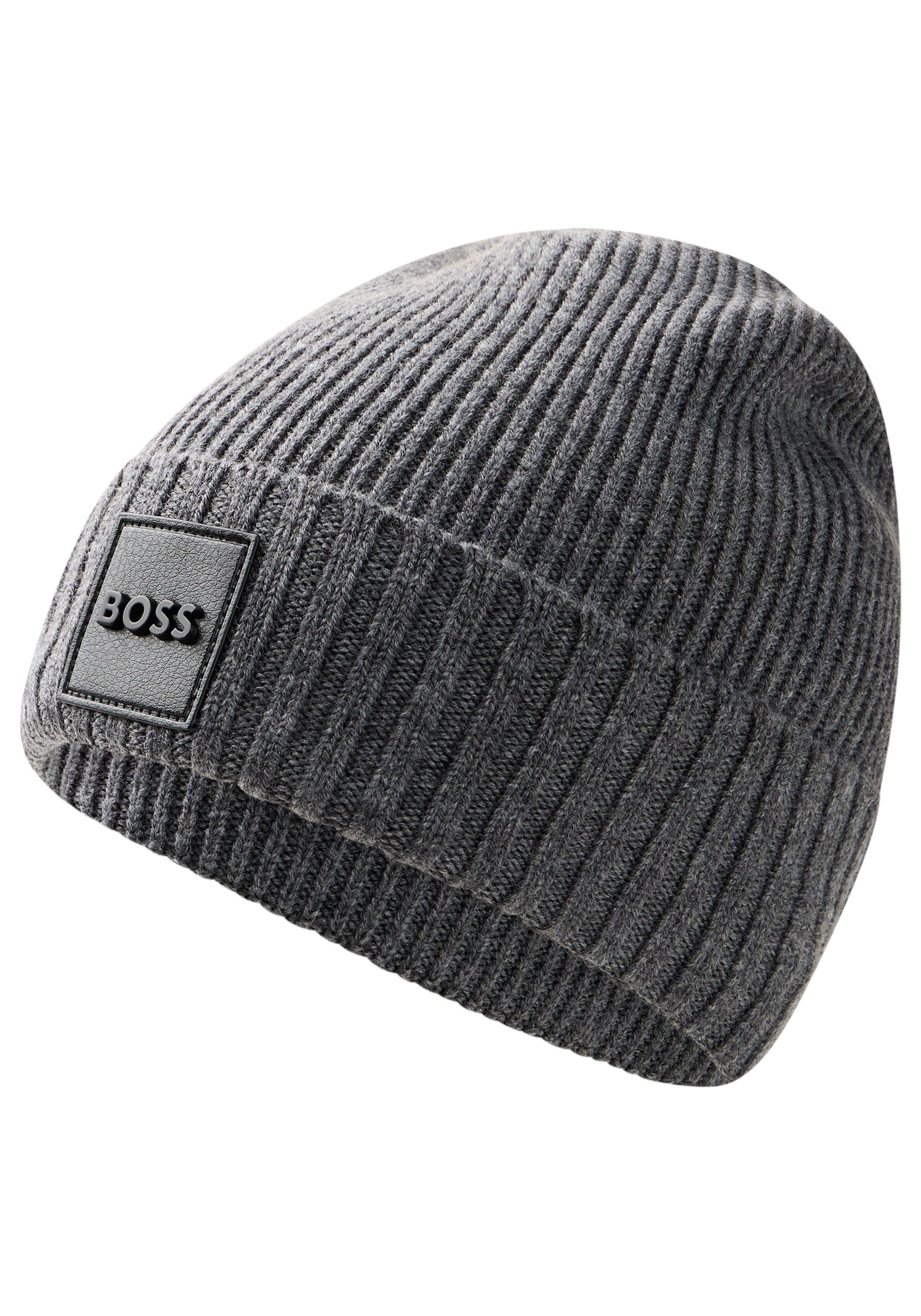 BOSS Beanie Flavio aus Wolle in Rippenstrick, unisex – Bild 2 von 2