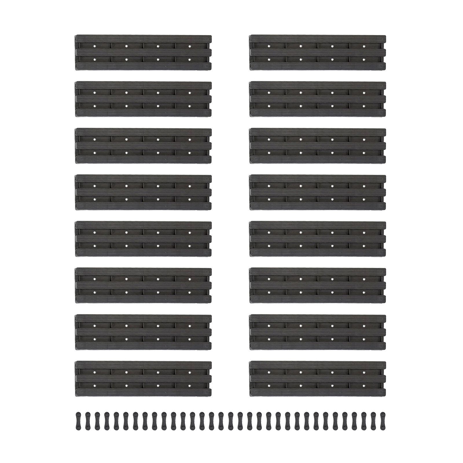 HTI-Living Gartensteg Gartenweg 260 cm Holzbohlenoptik Grau, 30x262 cm, Set, 32-St., 32 Module inkl. Verbindungselementen, Gehweg Rollweg leicht zu verlegen