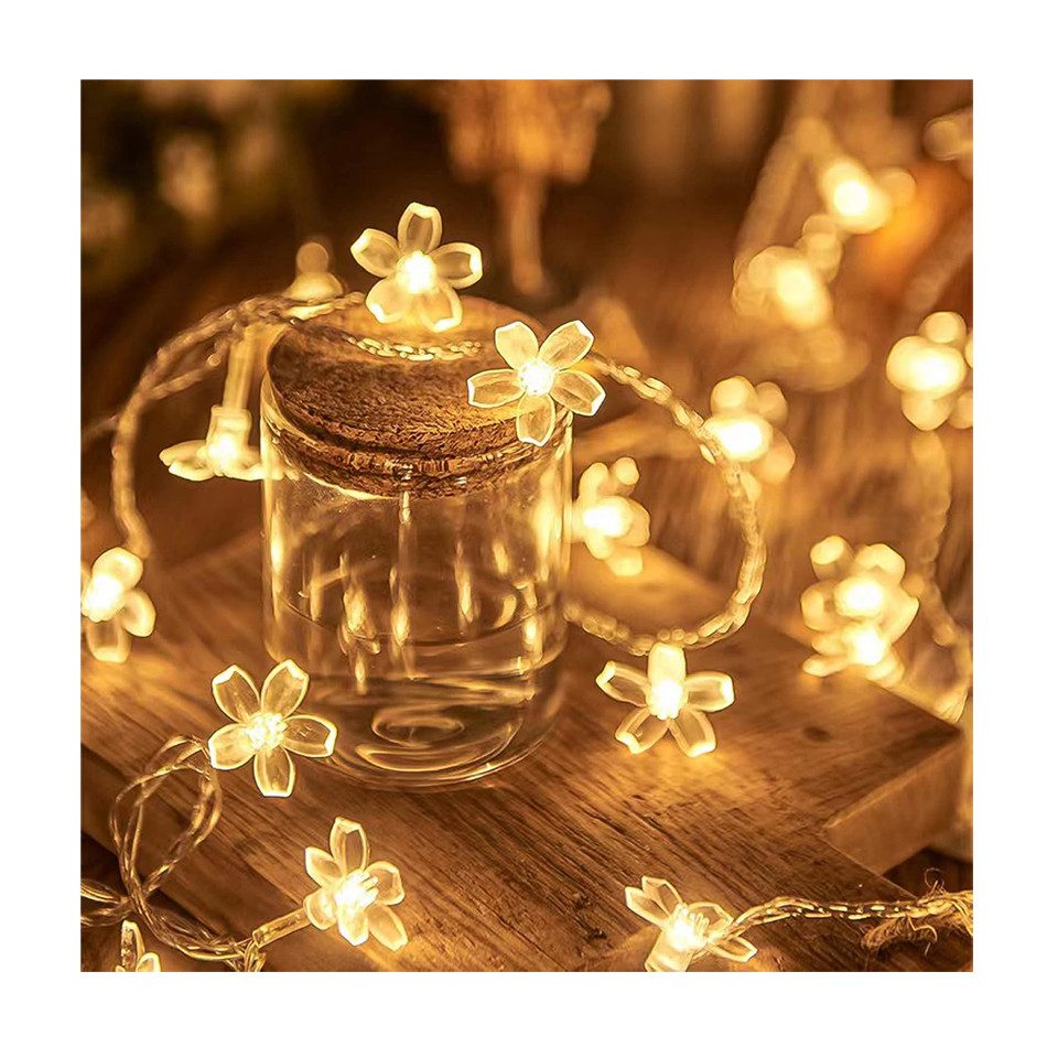 Minicloss LED-Lichterkette 6M 40LED Blumenlichterkette, Wasserdicht, für Außen Innen Garten Baum Weihnachten