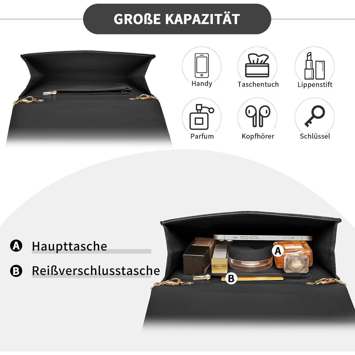 LuxusKollektion Abendtasche Damen Clutch Elegant Umschlagtasche Abendtasche mit Kette