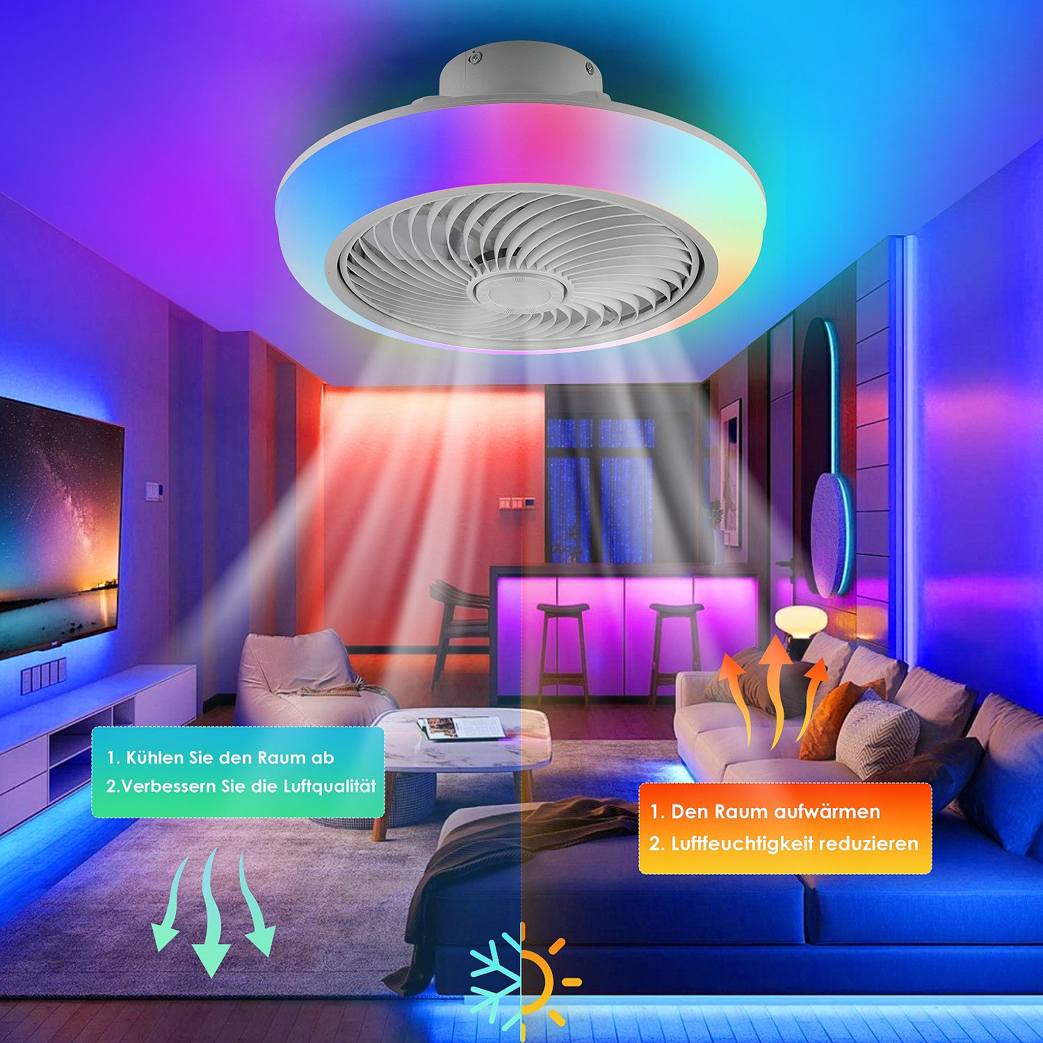 oyajia LED Deckenleuchte 50W Deckenleuchte RGB günstig online kaufen