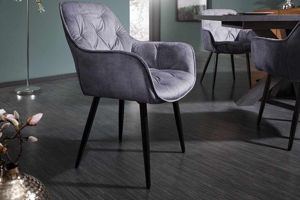 riess-ambiente Polsterstuhl MILANO grau / schwarz (Einzelartikel, 1 St), Es günstig online kaufen