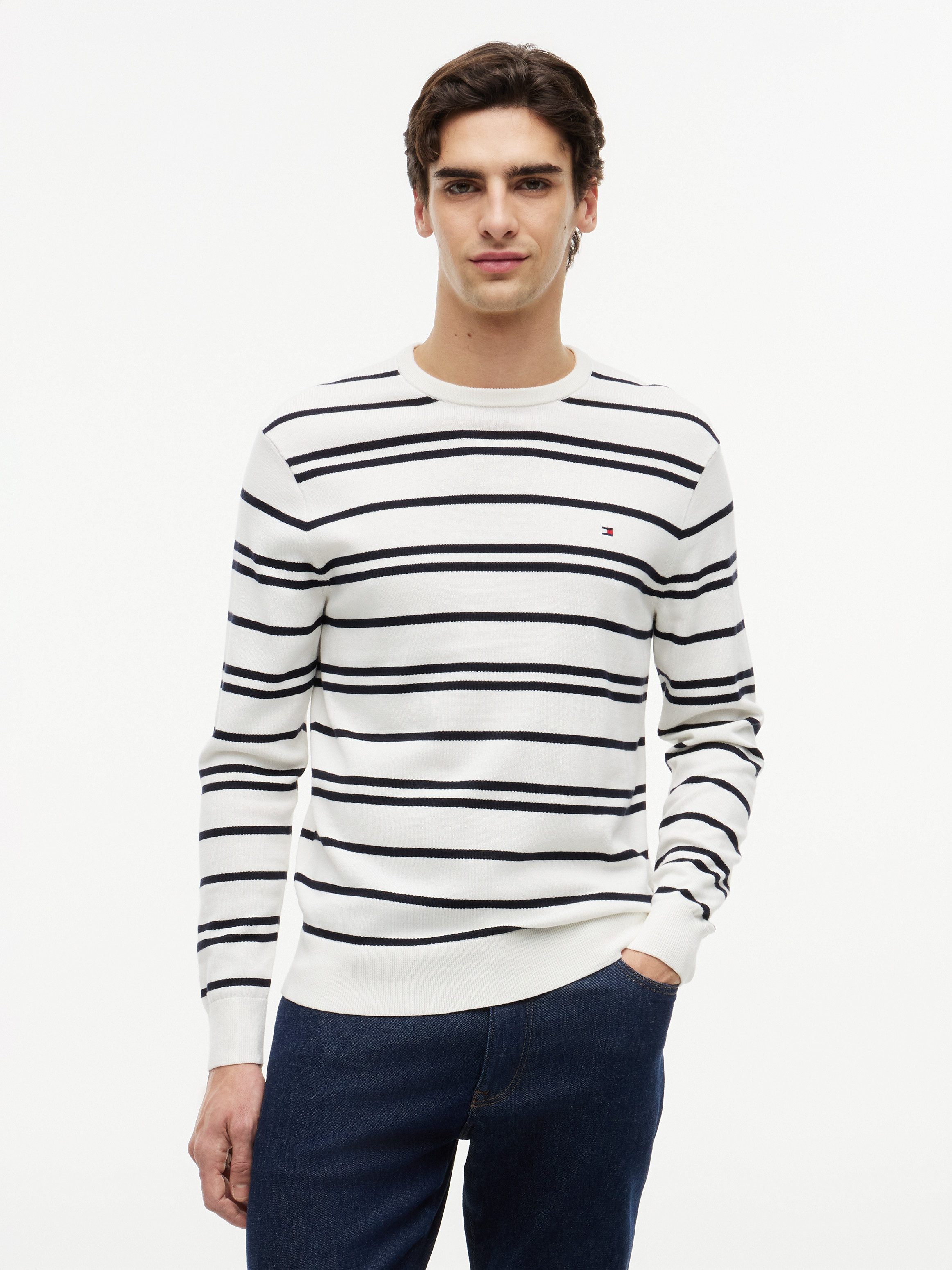 Tommy Hilfiger Rundhalspullover ESSENTIAL COTTON Crewneck Regular Fit Premium Mode