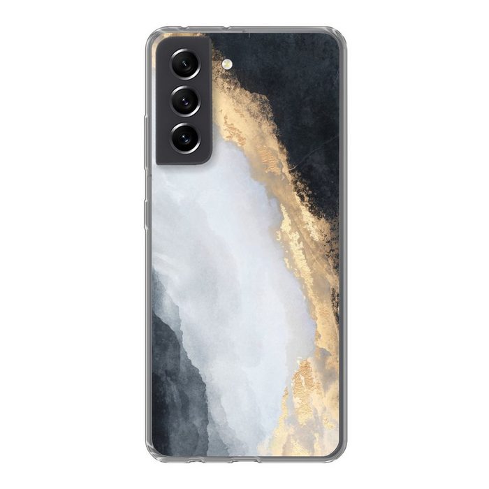 MuchoWow Handyhülle Abstrakt - Farbe - Gold - Schwarz - Marmor Phone Case Handyhülle Samsung Galaxy S21 FE Silikon Schutzhülle