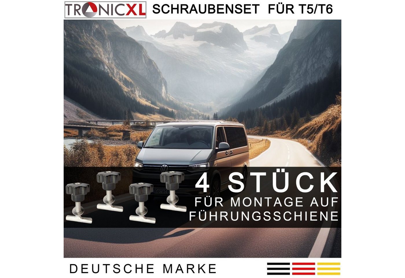 Thumbnail - TronicXL Ladekantenschutz Befestigungsschrauben für VW BUS T5 T6 Zubehör Multiflexboard Bulli, Zubehör für VW T5, VW T6,...