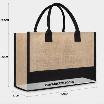 MODFU Henkeltasche Damen Handtasche Freizeittasche Tragetasche Canvas Einkaufen Tasche (Zeitungskorb Einkaufstasche Shopper Shopping Bag mit Top Griff, Schultertasche, Unitasche, Einkaufskorb, Einkaufsshopper), für Damen Frauen Jungen Freizeit Arbeit Business Schule Büro Einkaufen